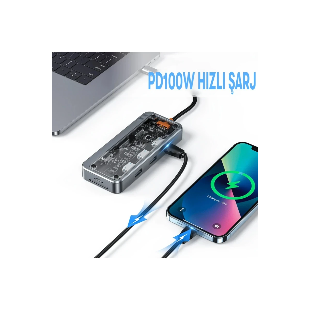 Newface Dönüştürücü 10in1 Hub SW10V - Gri