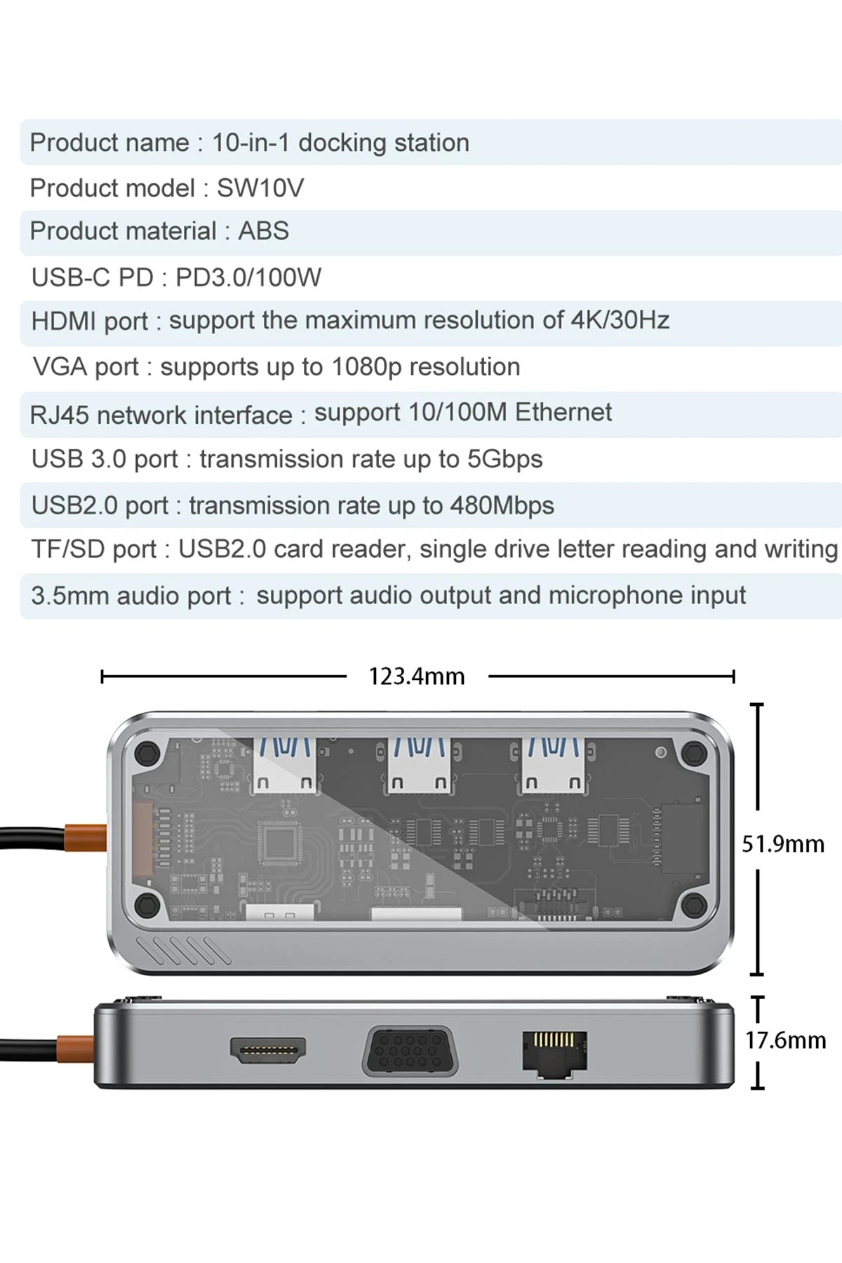 Newface Dönüştürücü 10in1 Hub SW10V - Gri — görsel 9