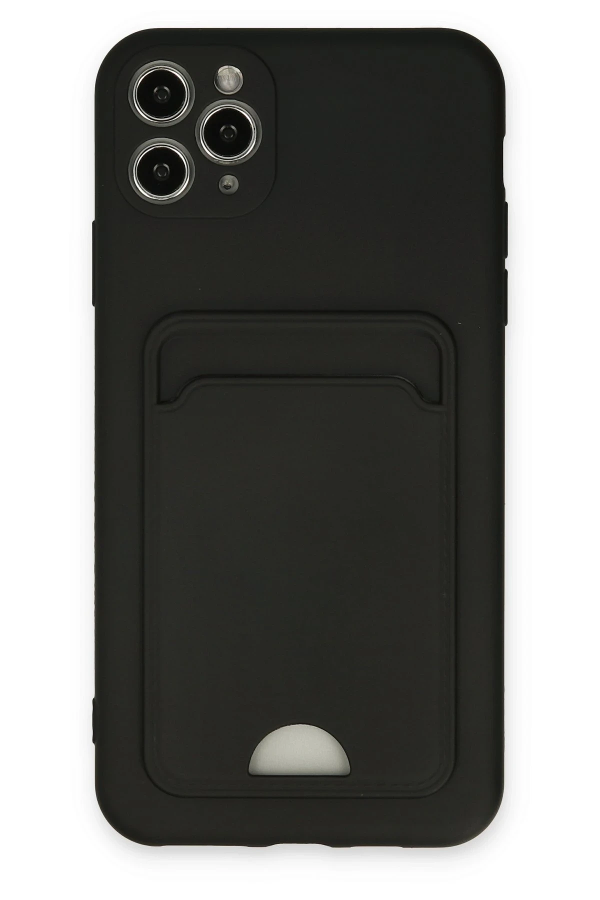 Newface Apple iPhone 11 Pro Max Kılıf Kelvin Kartvizitli Silikon - Siyah