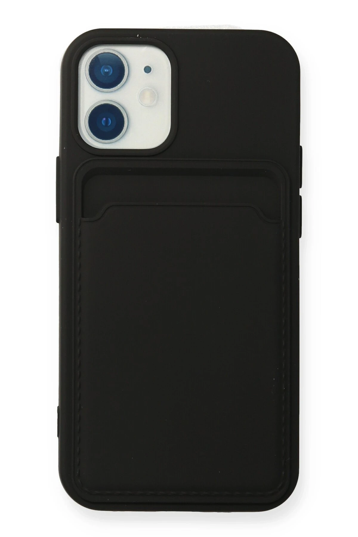 Newface Apple iPhone 12 Mini Kılıf Kelvin Kartvizitli Silikon - Siyah