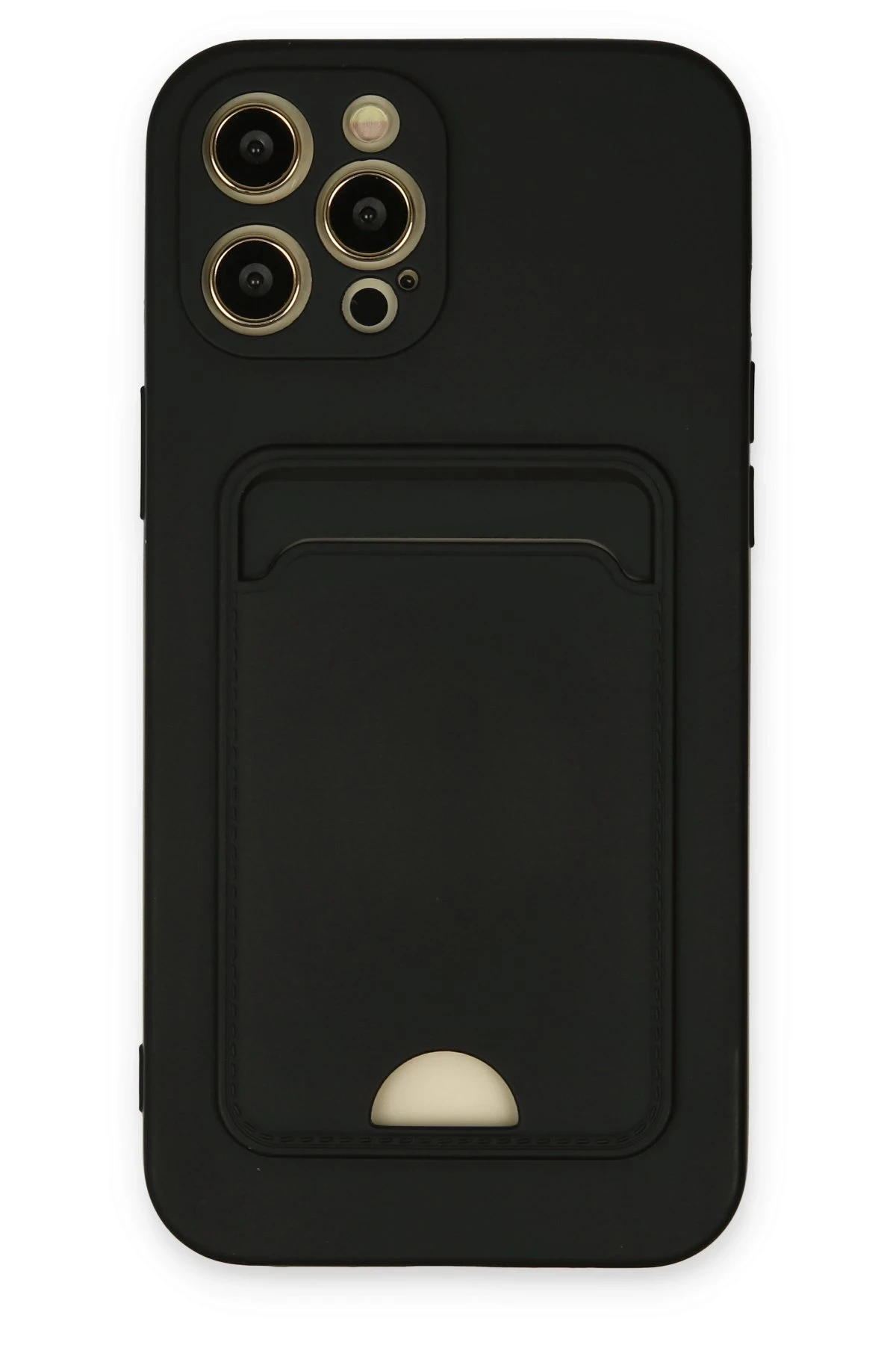Newface Apple iPhone 12 Pro Max Kılıf Kelvin Kartvizitli Silikon - Siyah