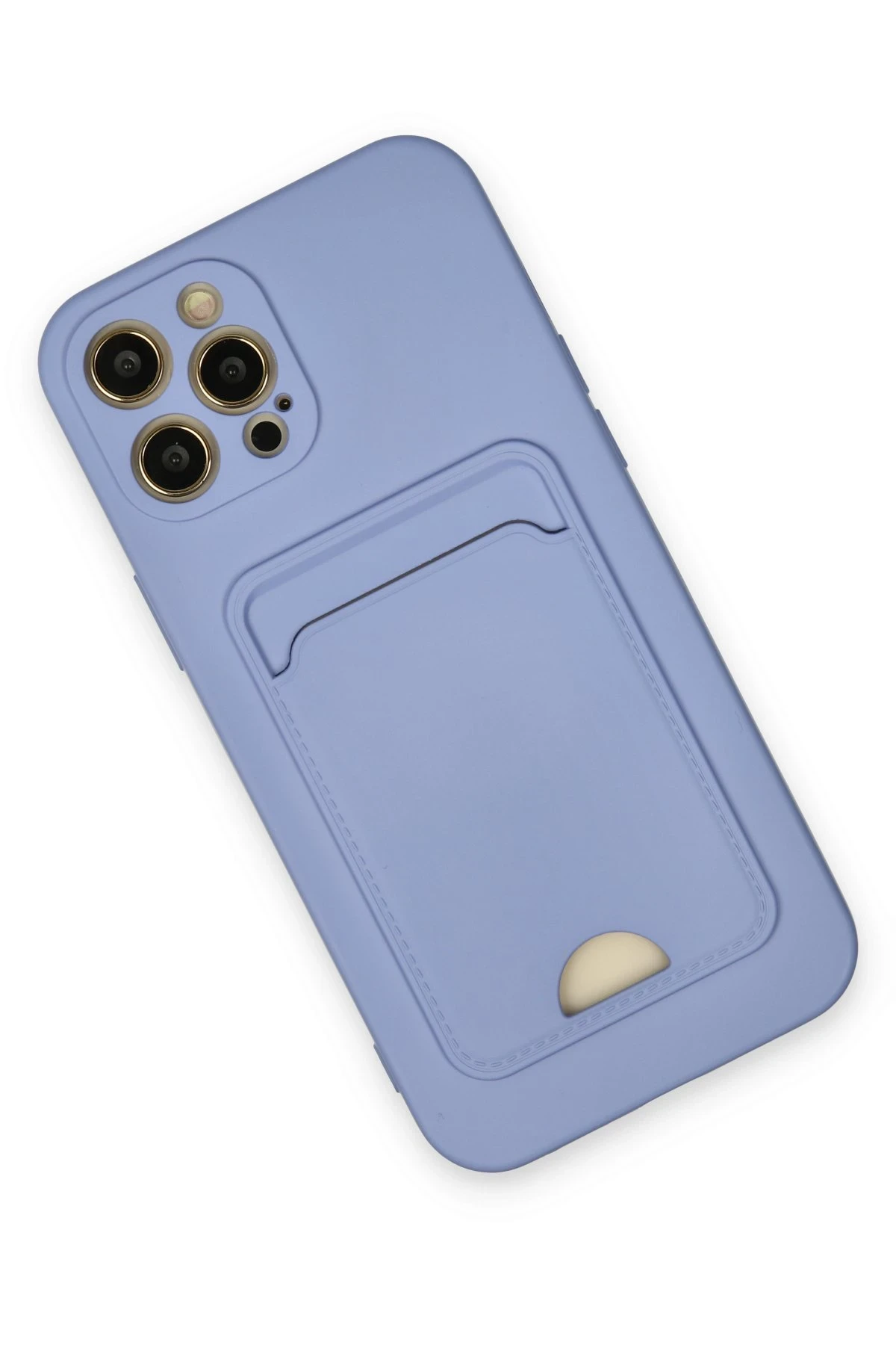 Newface iPhone 12 Pro Max Kılıf Kelvin Kartvizitli Silikon - Lila