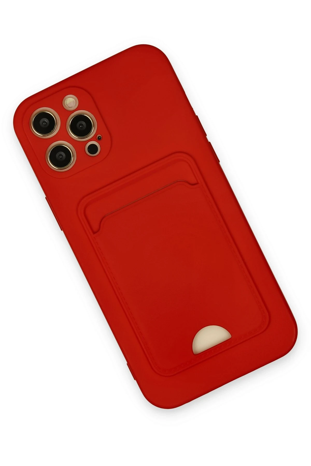 Newface iPhone 12 Pro Max Kılıf Kelvin Kartvizitli Silikon - Kırmızı