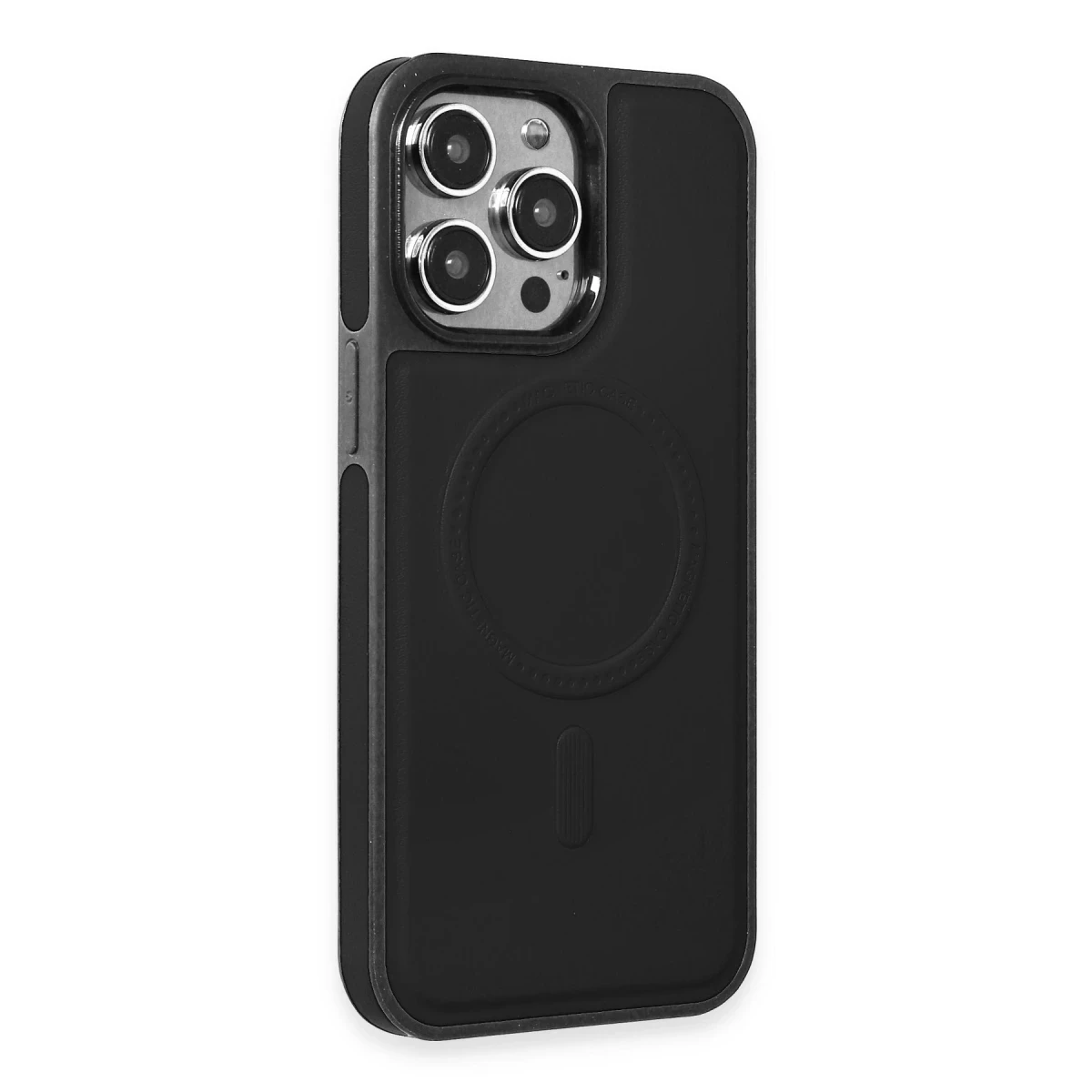 Newface Apple iPhone 14 Pro Max Kılıf Ozzi Magsafe Deri Kapak - Siyah — görsel 9
