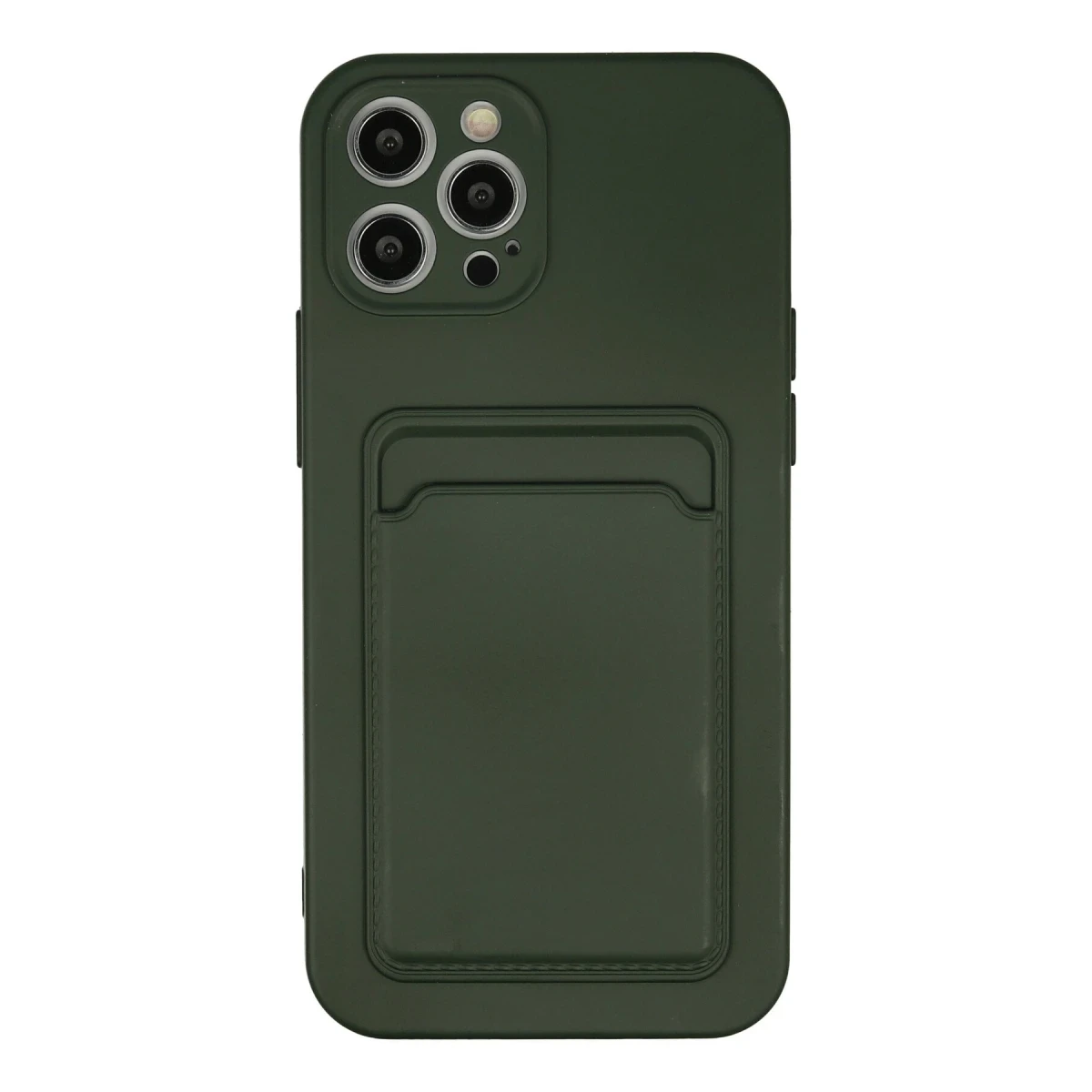 Newface Apple iPhone 12 Pro Max Kılıf Kelvin Kartvizitli Silikon - Koyu Yeşil