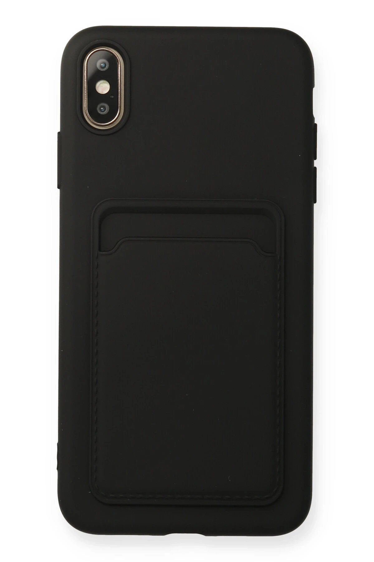 Newface Apple iPhone XS Max Kılıf Kelvin Kartvizitli Silikon - Siyah