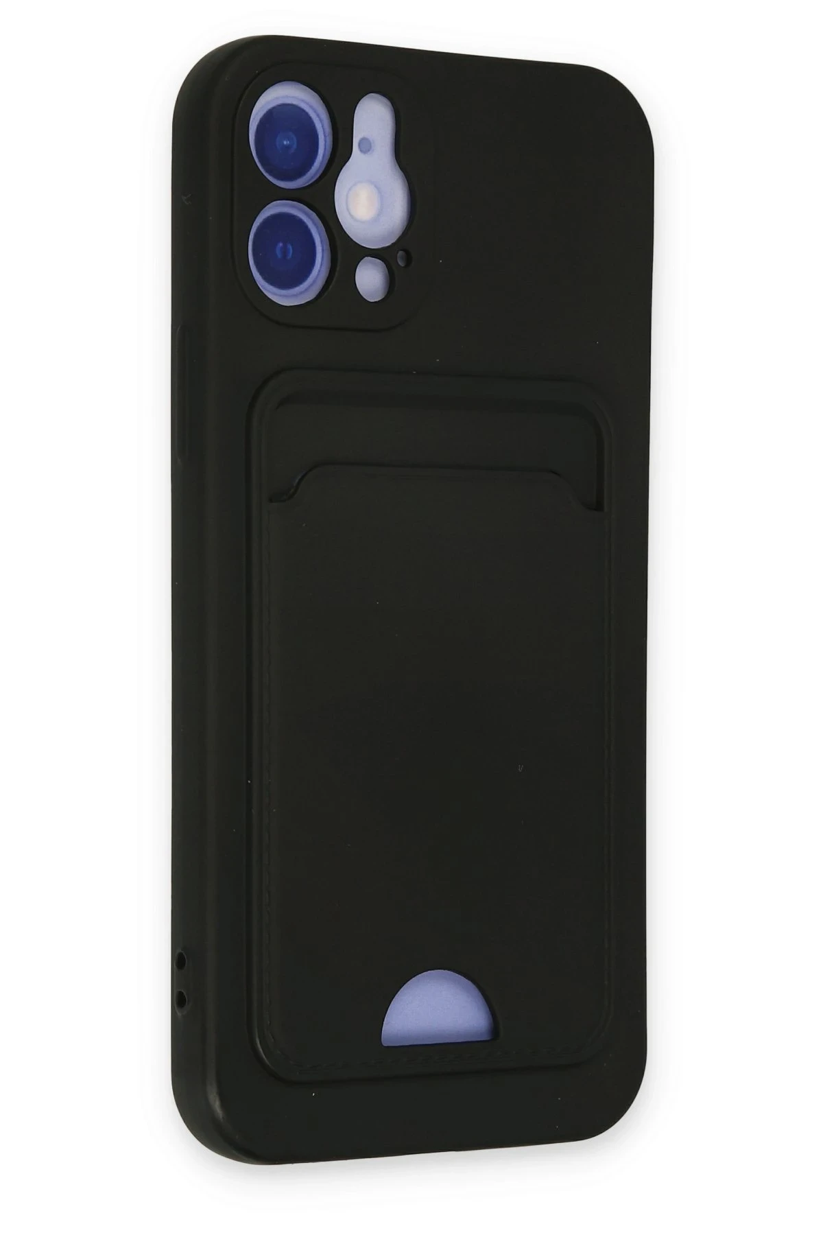 Newface iPhone 12 Kılıf Kelvin Kartvizitli Silikon - Siyah