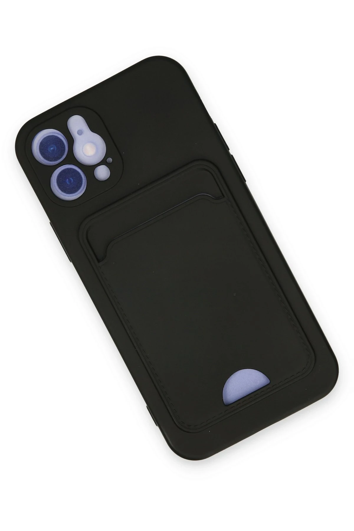Newface iPhone 12 Kılıf Kelvin Kartvizitli Silikon - Siyah