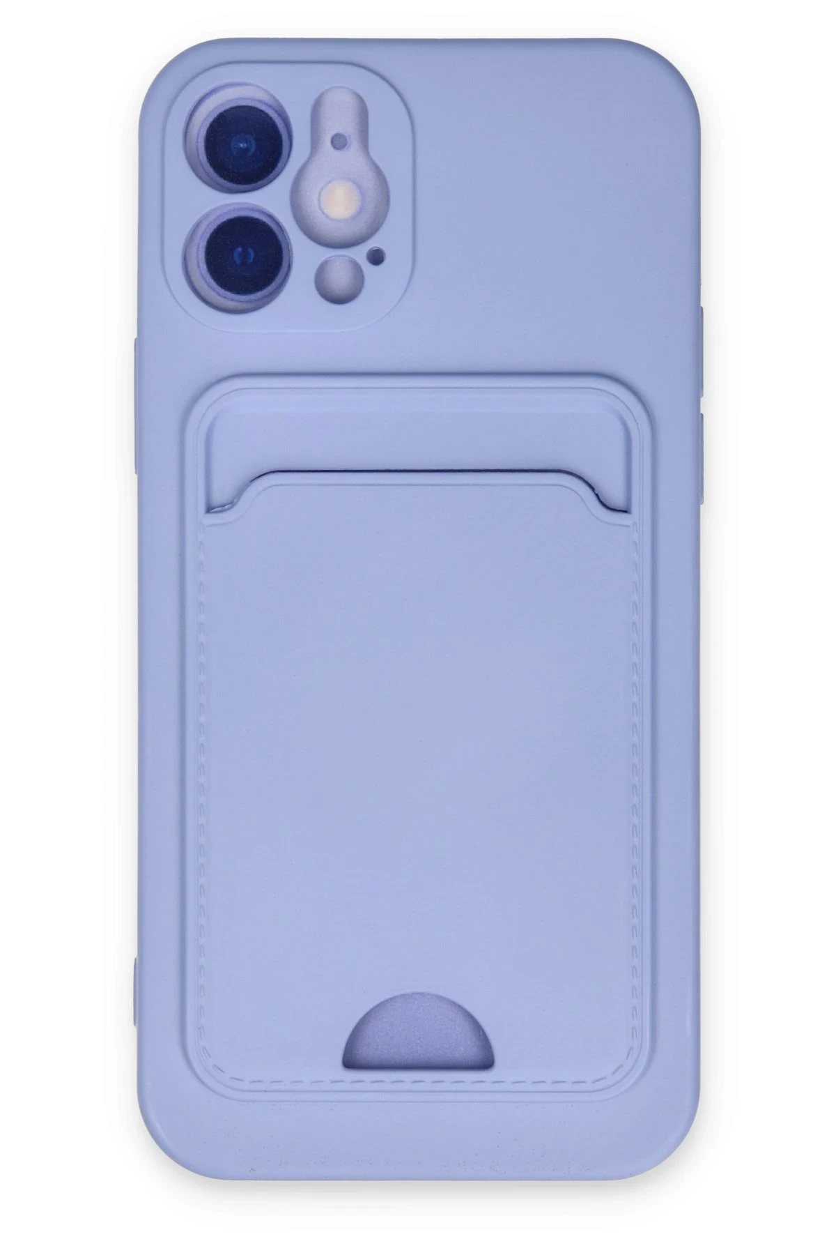 Newface Apple iPhone 12 Kılıf Kelvin Kartvizitli Silikon - Lila