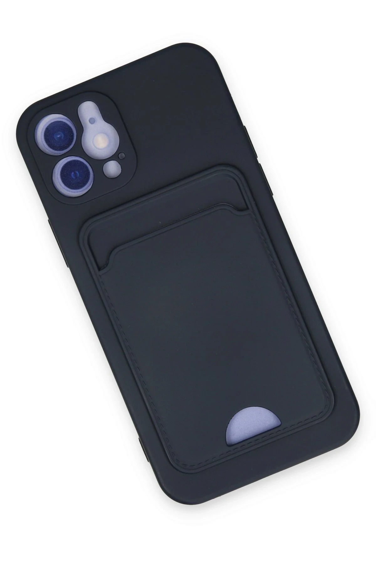 Newface iPhone 12 Kılıf Kelvin Kartvizitli Silikon - Lacivert