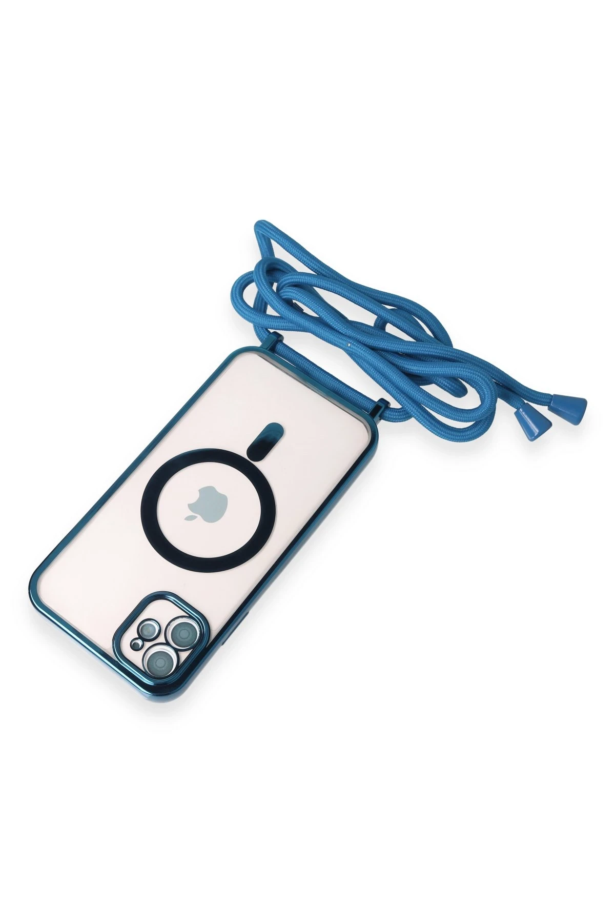 Newface iPhone 11 Kılıf Divo Lazer Askılı Magsafe Kapak - Sierra Blue