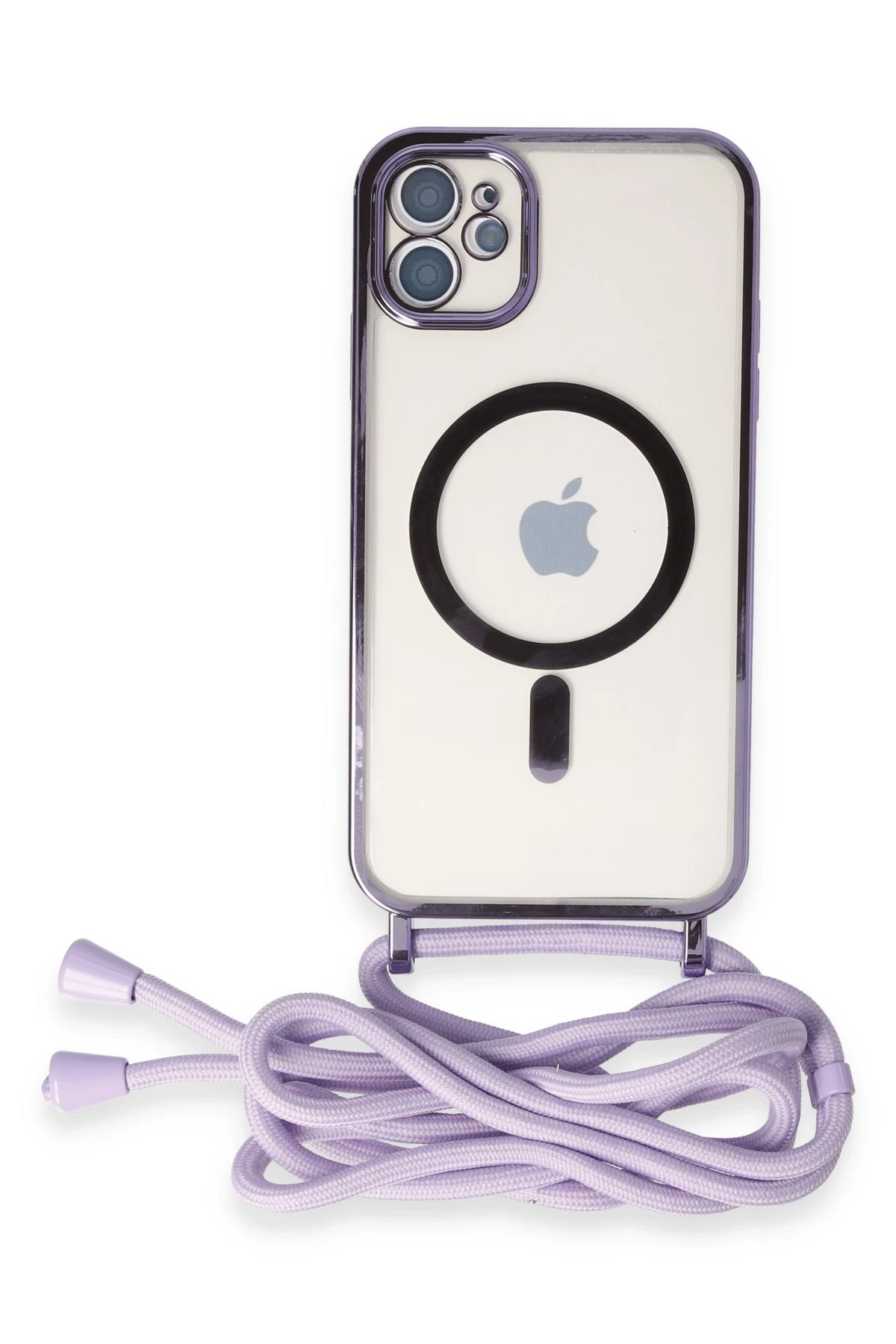 Newface iPhone 11 Kılıf Divo Lazer Askılı Magsafe Kapak - Lila