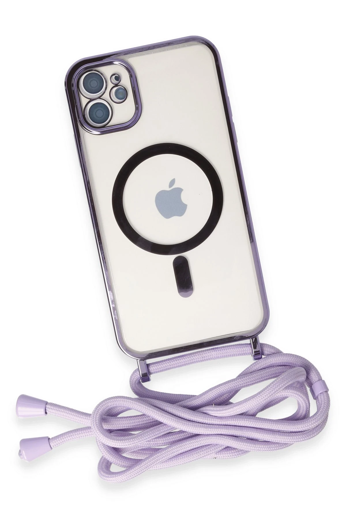 Newface iPhone 11 Kılıf Divo Lazer Askılı Magsafe Kapak - Lila