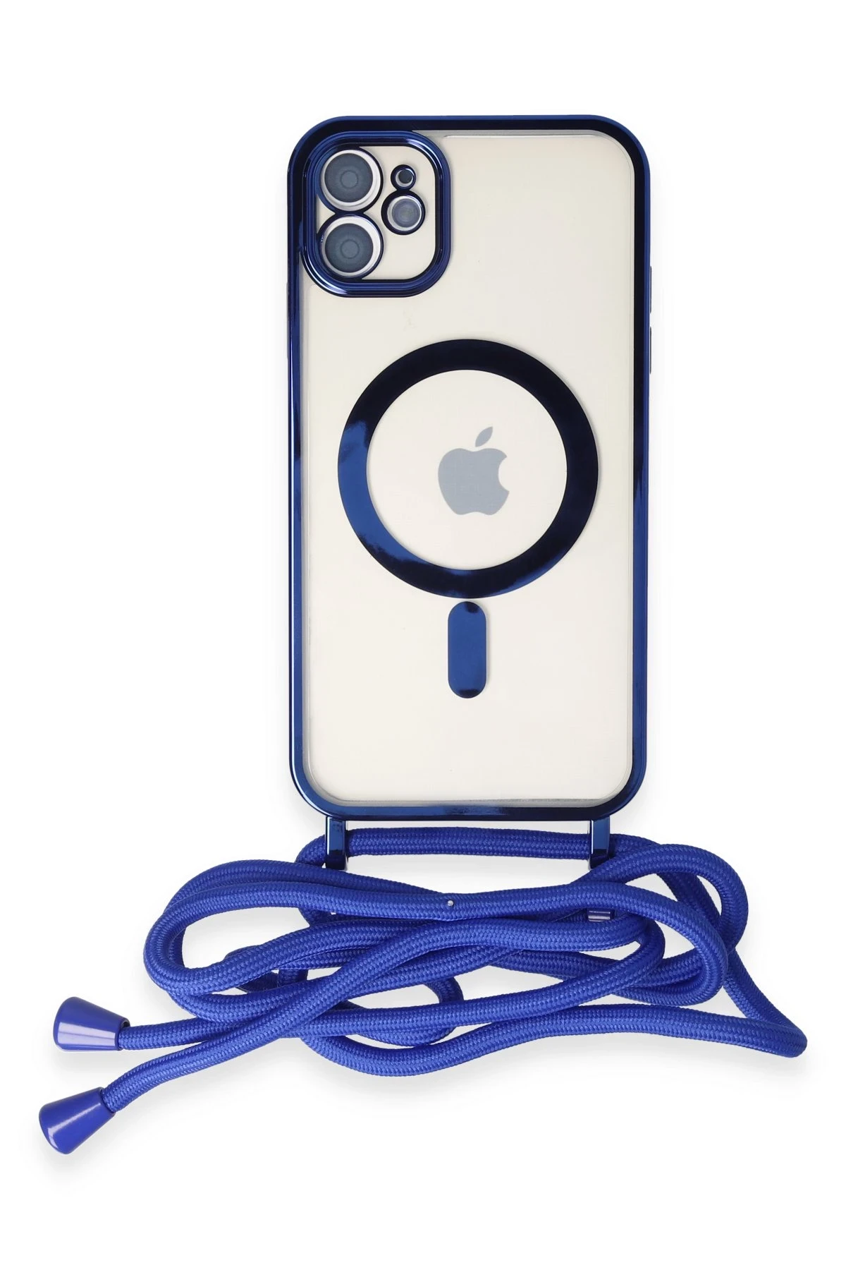 Newface iPhone 11 Kılıf Divo Lazer Askılı Magsafe Kapak - Mavi