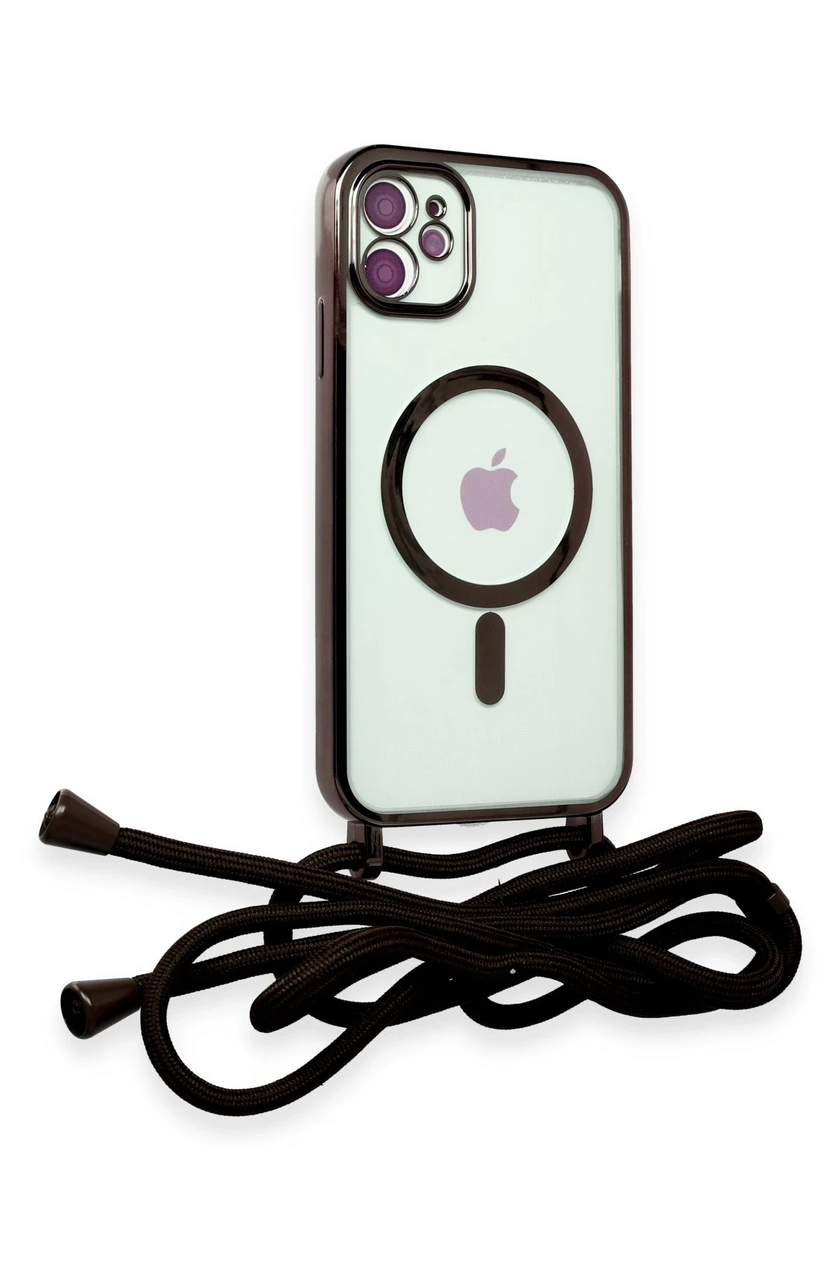 Newface Apple iPhone 12 Kılıf Divo Lazer Askılı Magsafe Kapak - Siyah — görsel 2
