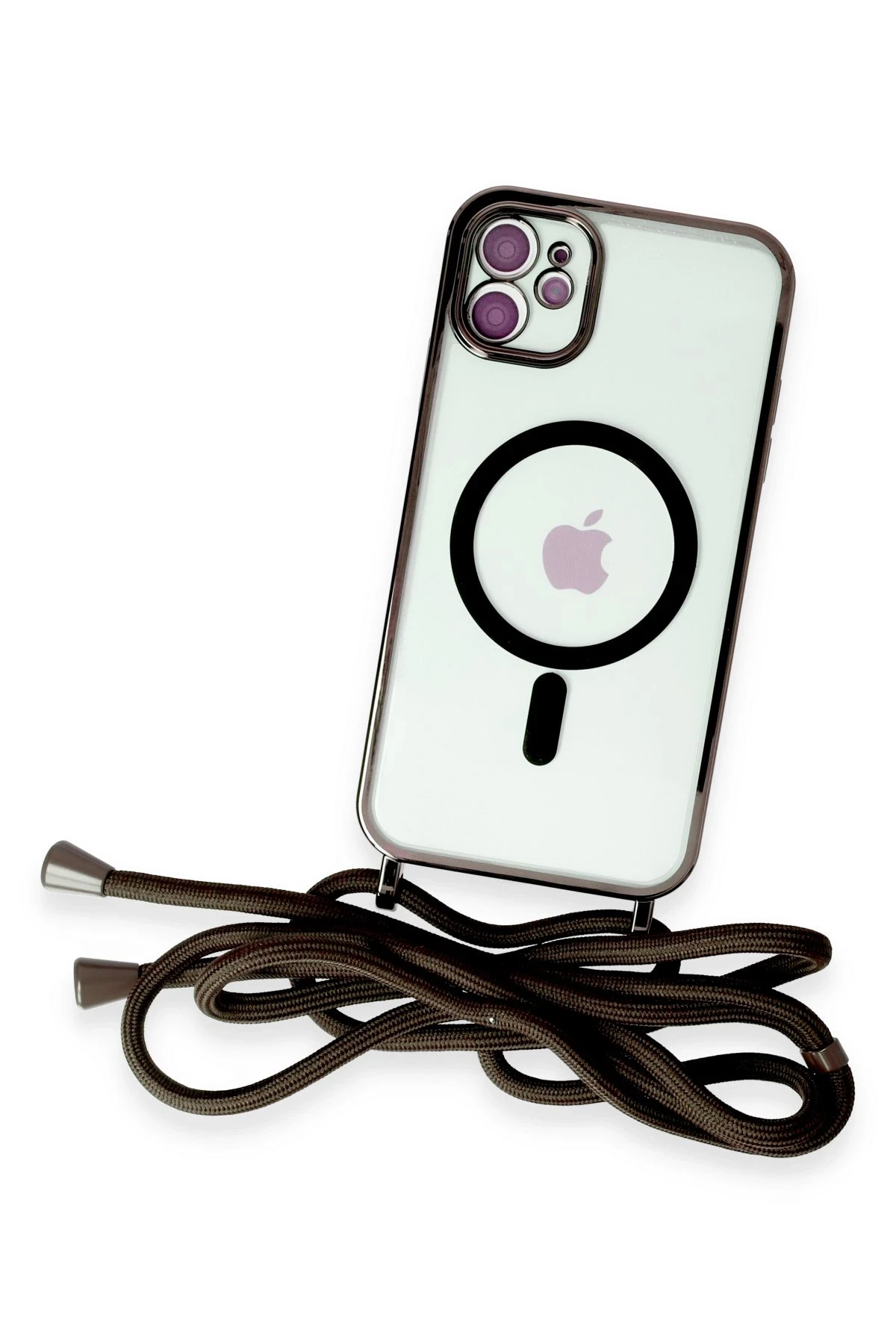 Newface Apple iPhone 12 Kılıf Divo Lazer Askılı Magsafe Kapak - Siyah — görsel 3