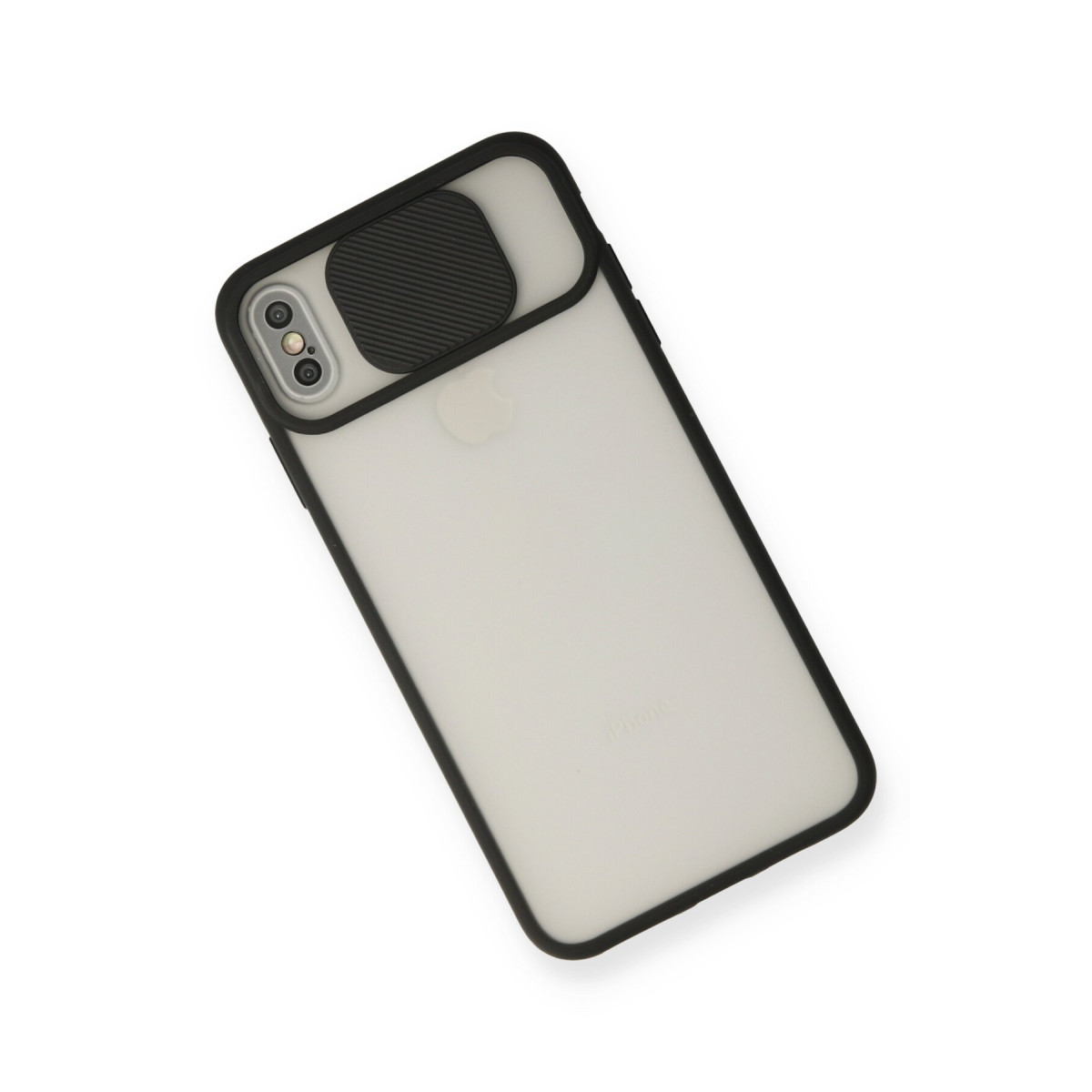 Newface Apple iPhone X Kılıf Palm Buzlu Kamera Sürgülü Silikon - Siyah — görsel 9