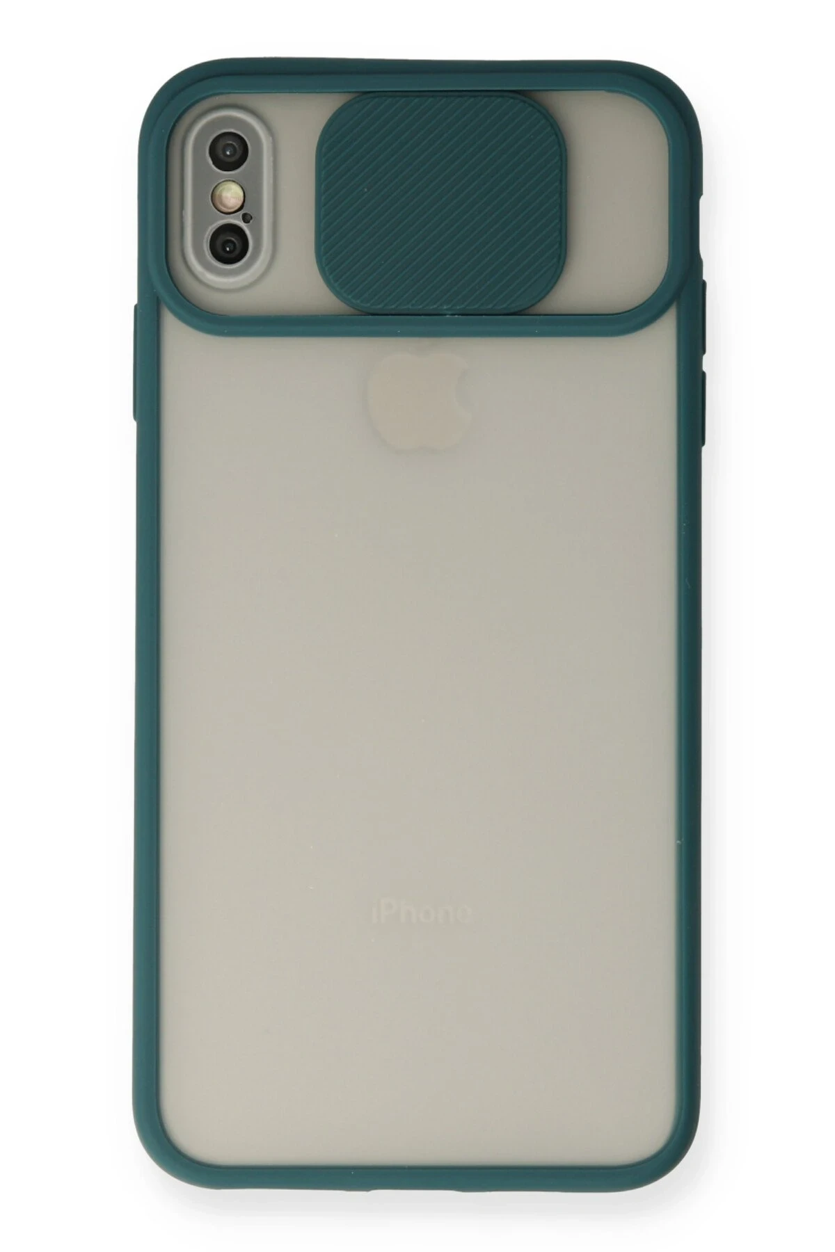 Newface iPhone X Kılıf Palm Buzlu Kamera Sürgülü Silikon - Yeşil