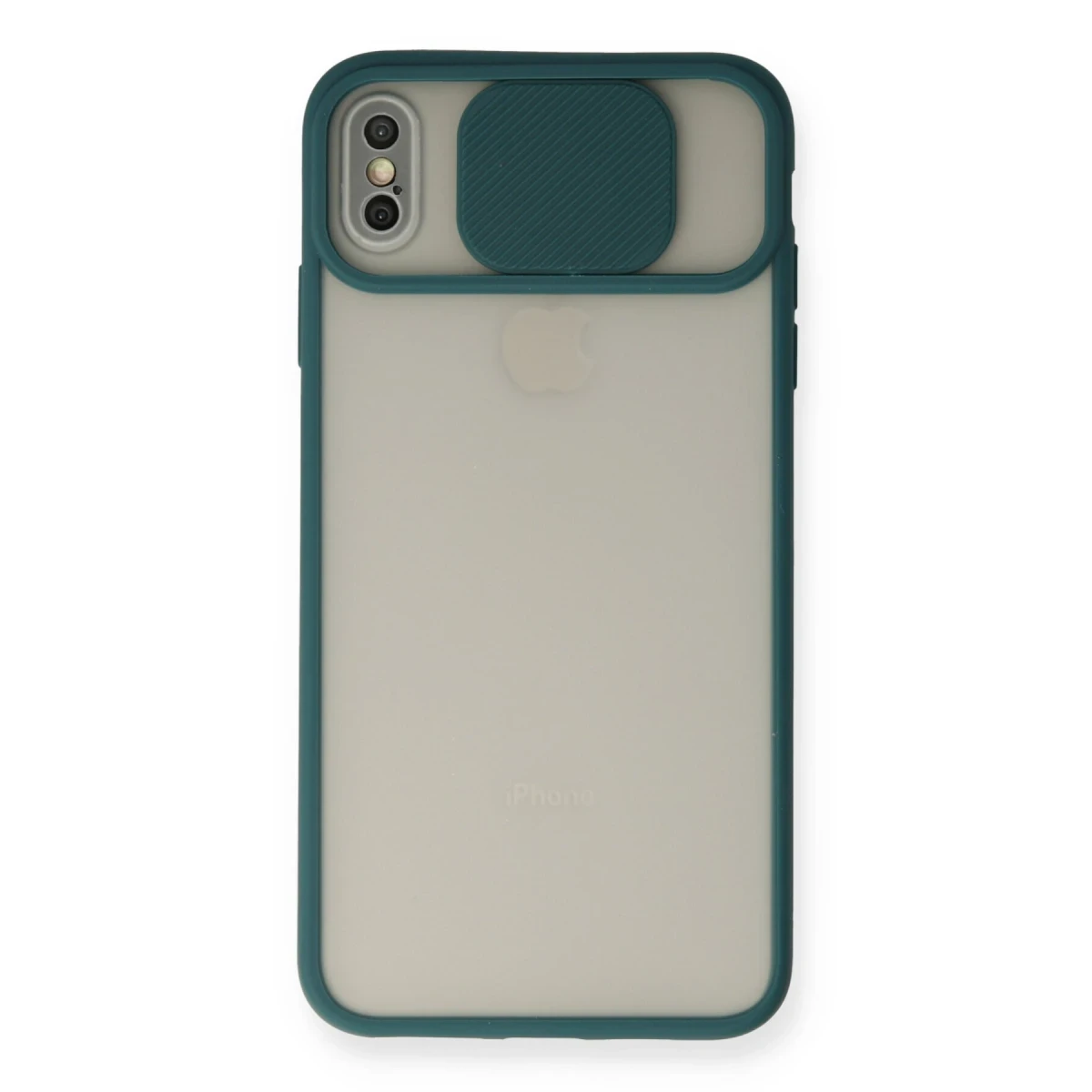 Newface Apple iPhone X Kılıf Palm Buzlu Kamera Sürgülü Silikon - Yeşil
