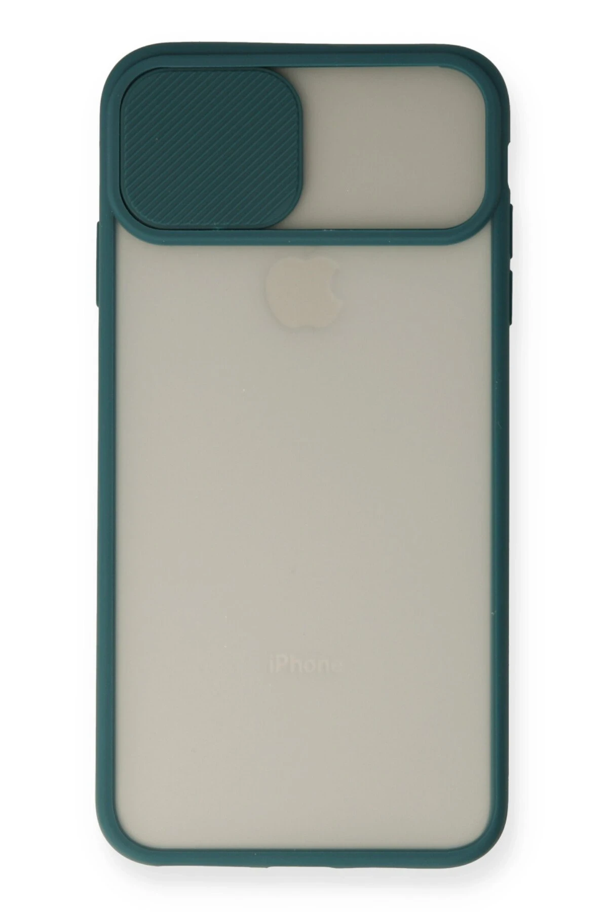 Newface iPhone X Kılıf Palm Buzlu Kamera Sürgülü Silikon - Yeşil