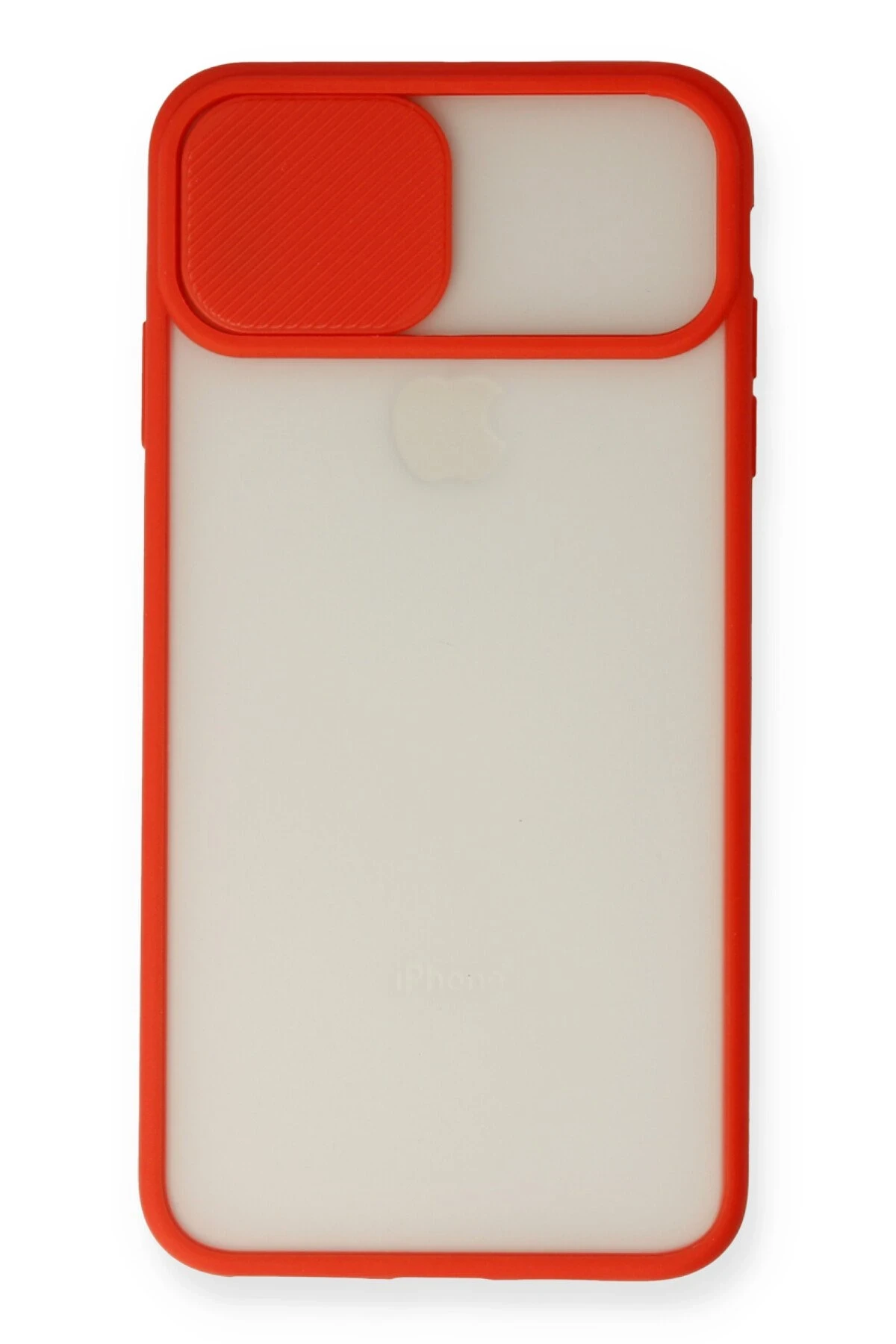 Newface iPhone X Kılıf Palm Buzlu Kamera Sürgülü Silikon - Kırmızı