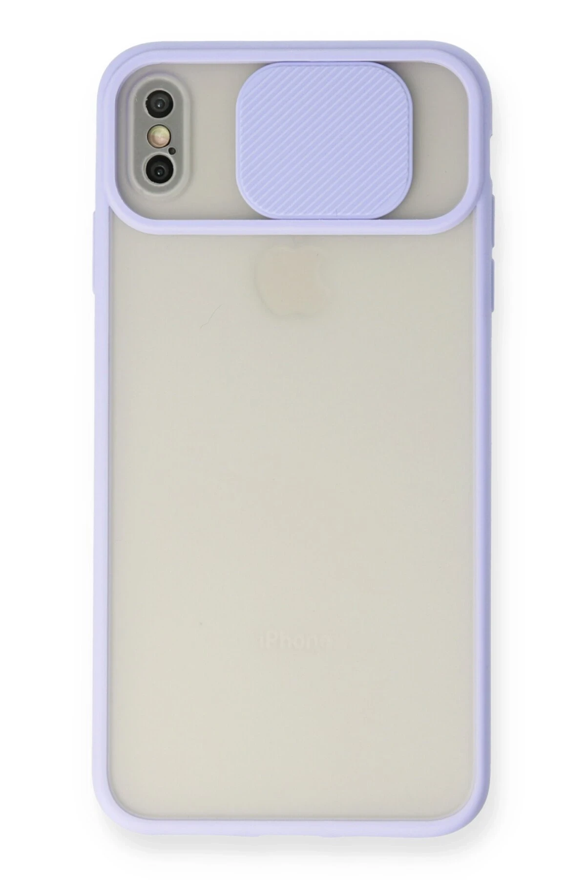 Newface iPhone X Kılıf Palm Buzlu Kamera Sürgülü Silikon - Lila