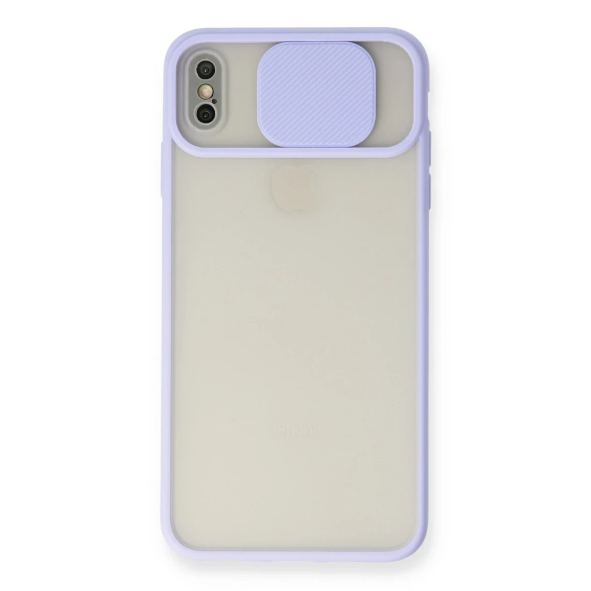 Newface Apple iPhone X Kılıf Palm Buzlu Kamera Sürgülü Silikon - Lila