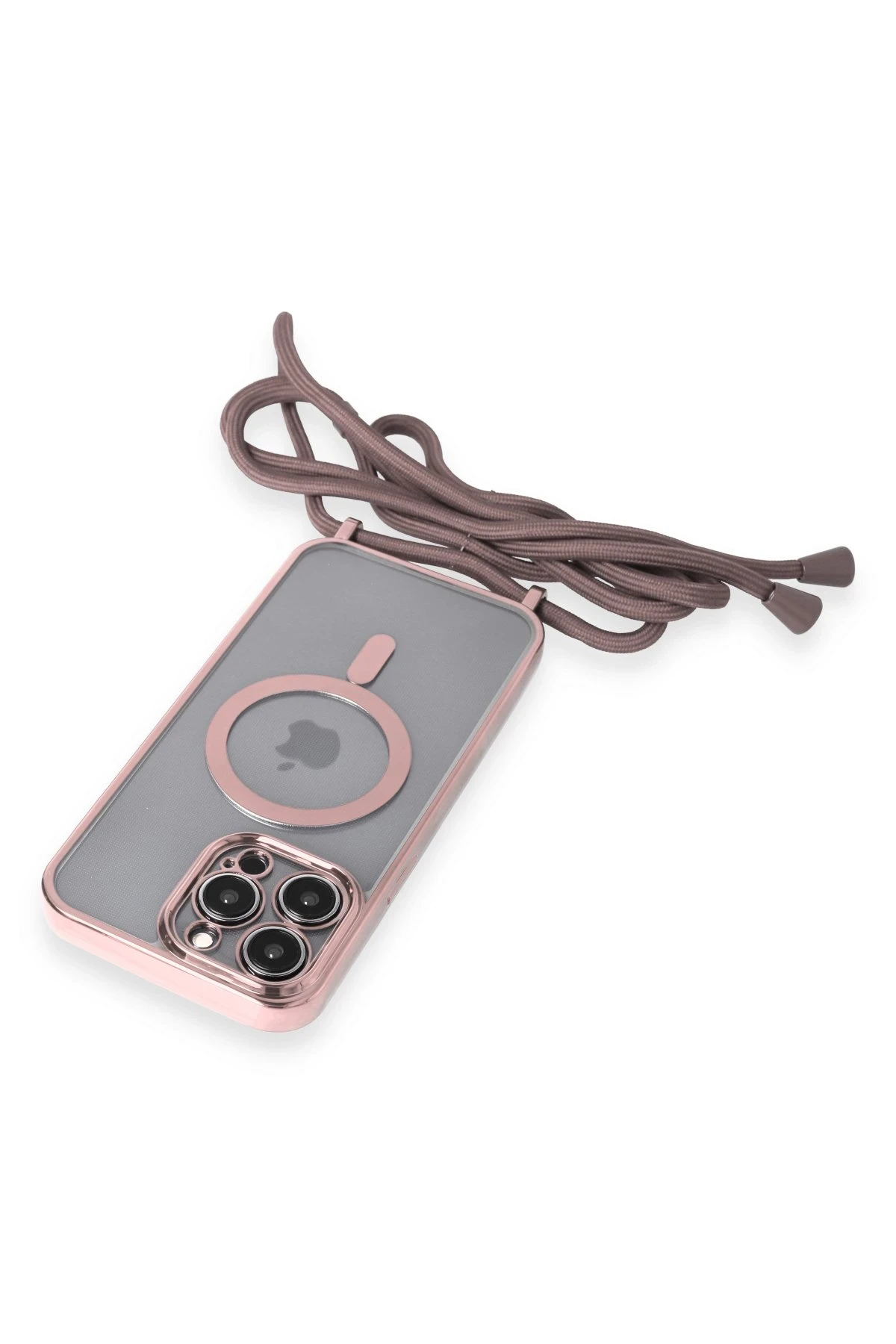 Newface iPhone 12 Pro Kılıf Divo Lazer Askılı Magsafe Kapak - Pembe
