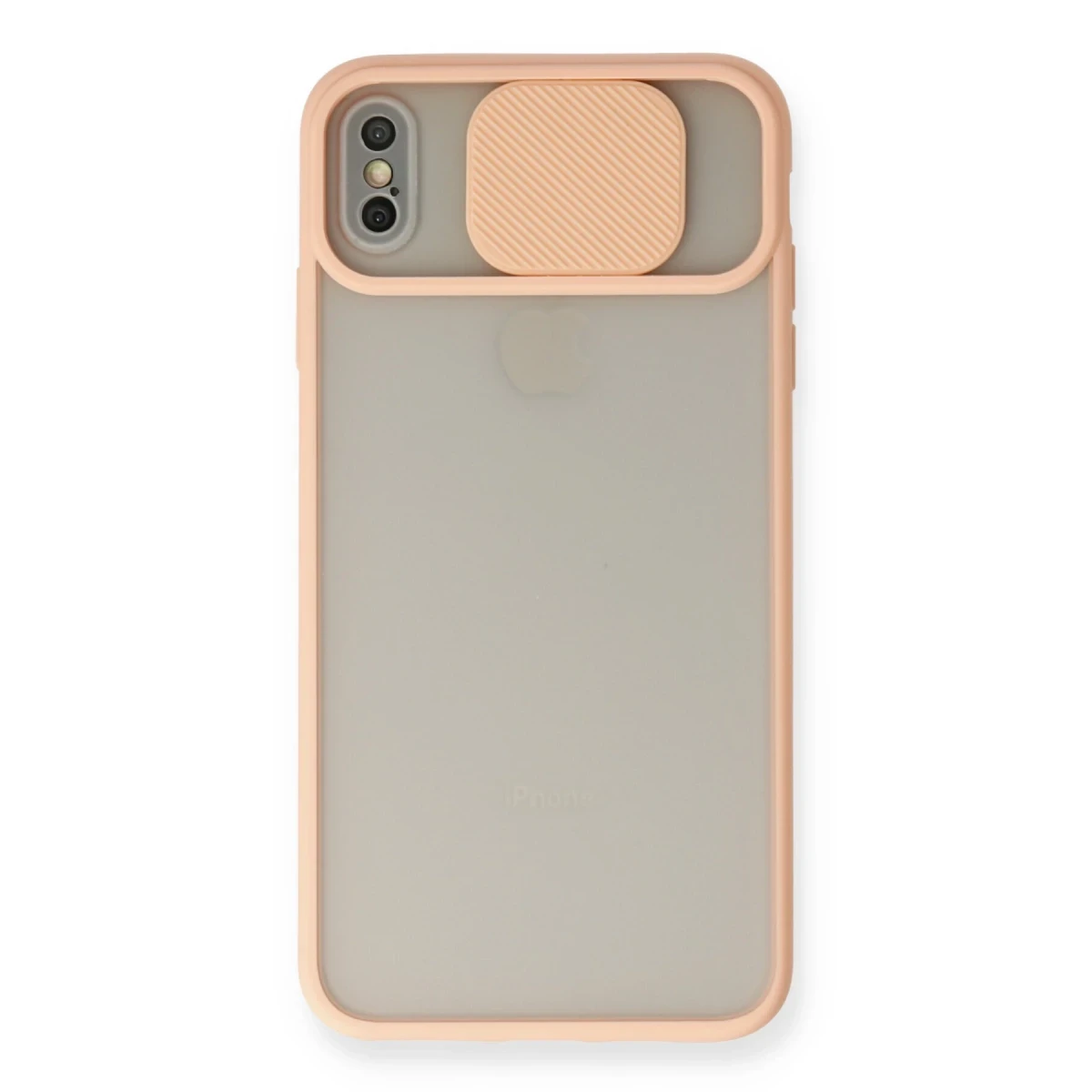 Newface Apple iPhone X Kılıf Palm Buzlu Kamera Sürgülü Silikon - Pembe