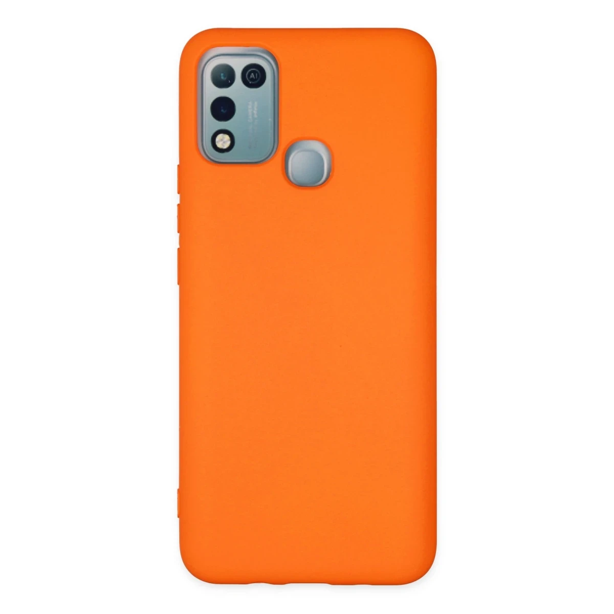 Newface İnfinix Hot 10 Play Kılıf Nano içi Kadife Silikon - Turuncu