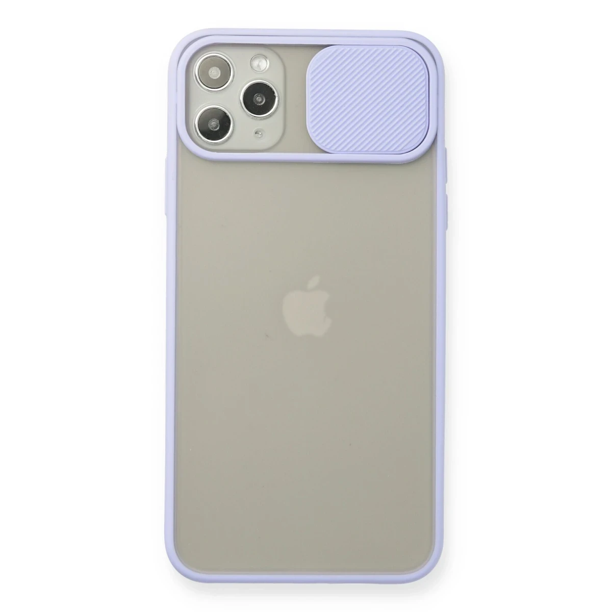 Newface Apple iPhone 11 Pro Max Kılıf Palm Buzlu Kamera Sürgülü Silikon - Lila