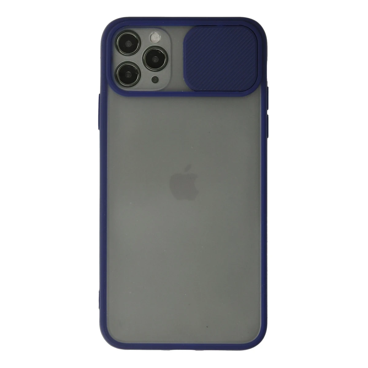Newface Apple iPhone 11 Pro Max Kılıf Palm Buzlu Kamera Sürgülü Silikon - Lacivert