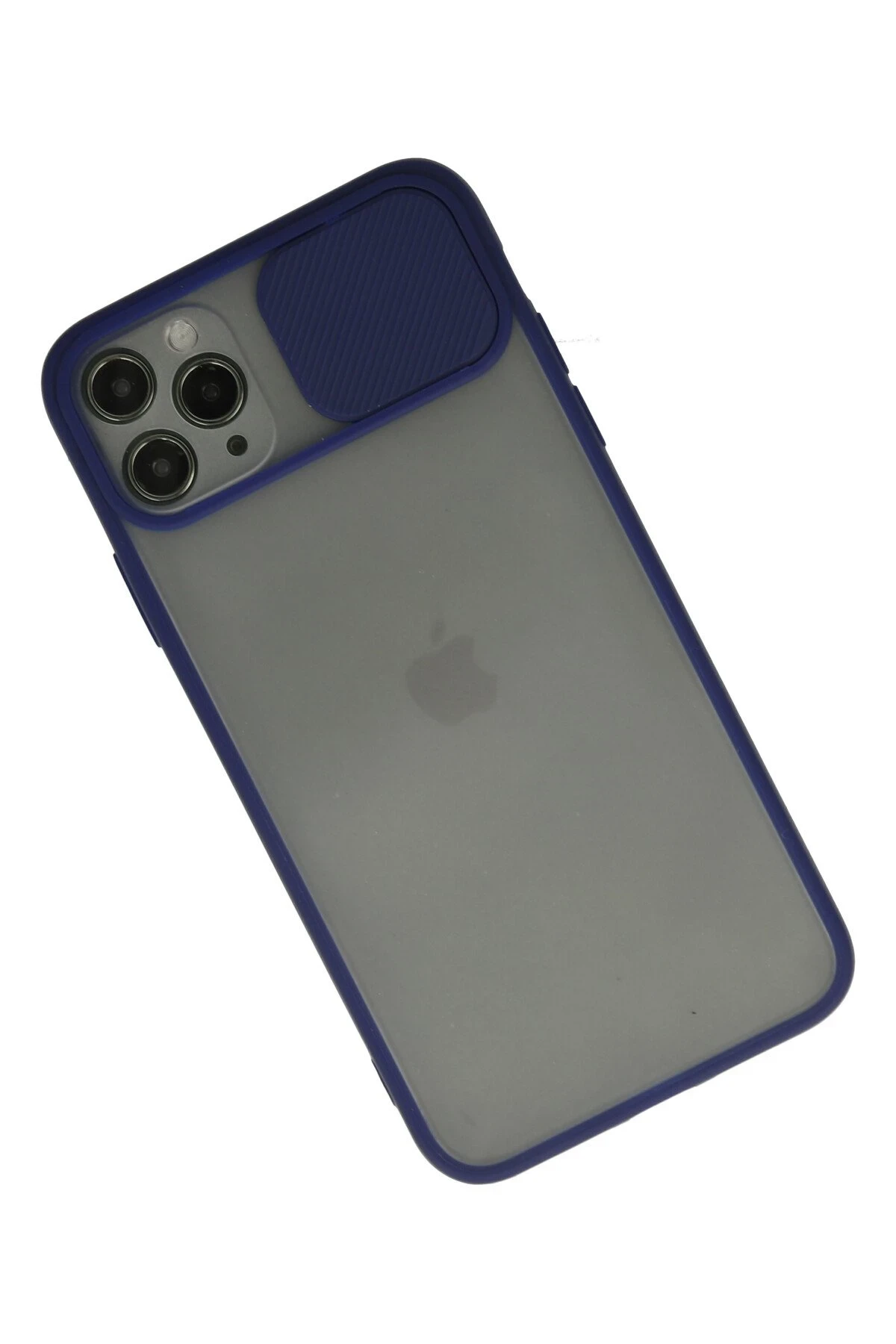 Newface iPhone 11 Pro Max Kılıf Palm Buzlu Kamera Sürgülü Silikon - Lacivert