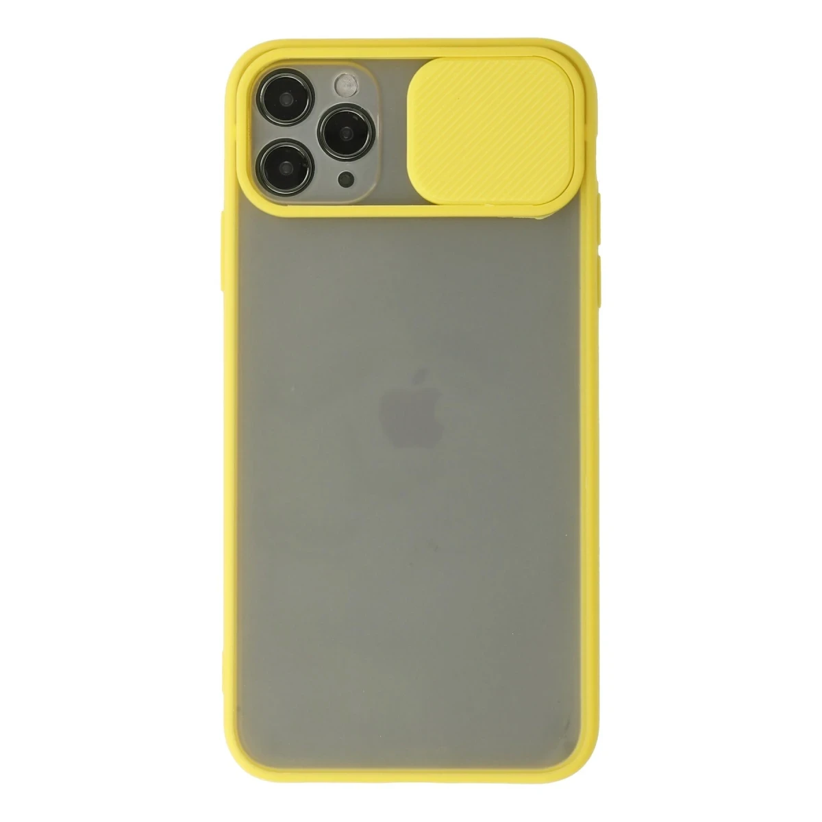 Newface Apple iPhone 11 Pro Max Kılıf Palm Buzlu Kamera Sürgülü Silikon - Sarı