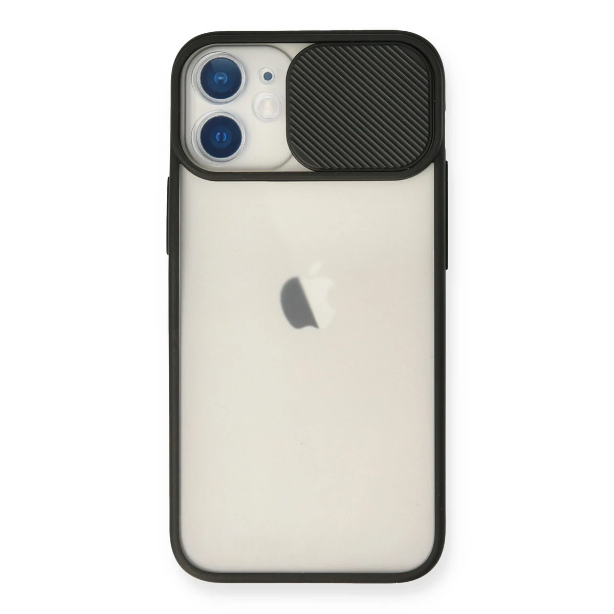 Newface Apple iPhone 12 Mini Kılıf Palm Buzlu Kamera Sürgülü Silikon - Siyah — görsel 4