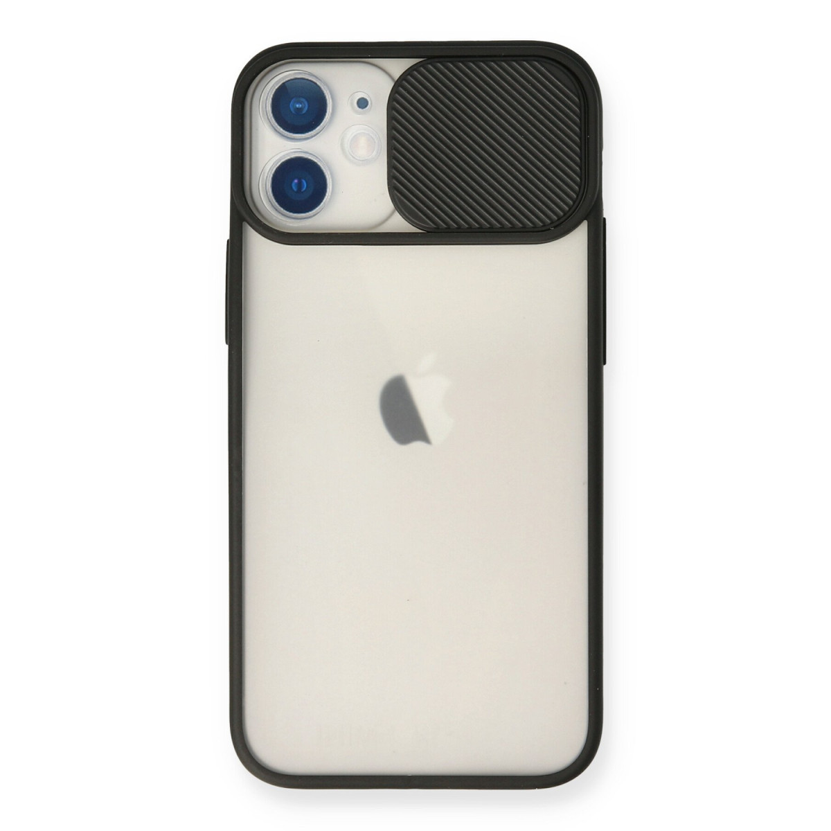 Newface Apple iPhone 12 Mini Kılıf Palm Buzlu Kamera Sürgülü Silikon - Siyah — görsel 7
