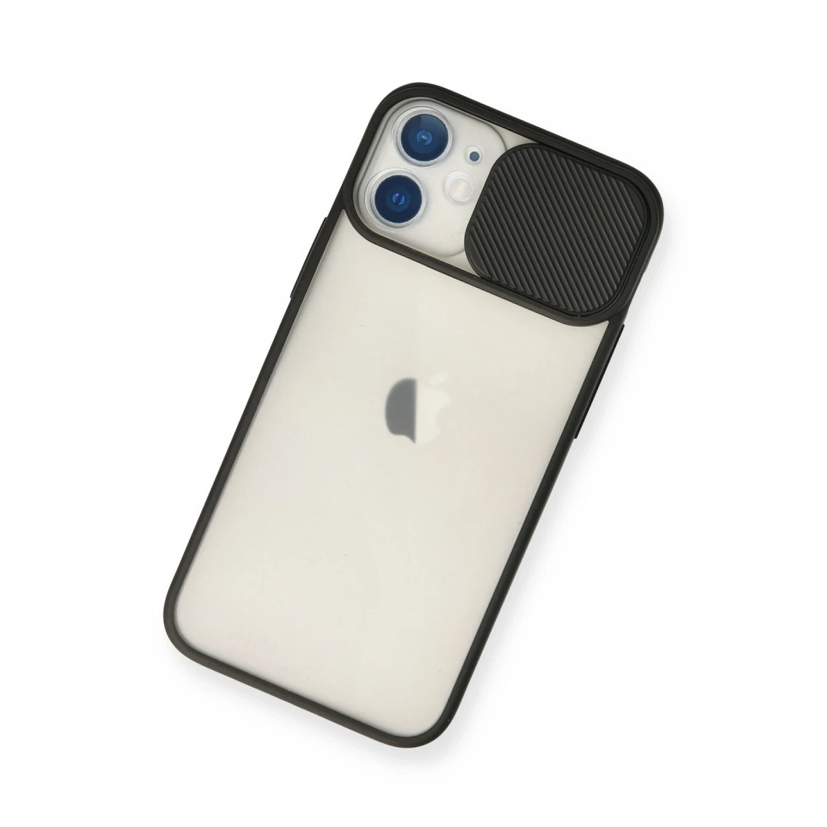 Newface Apple iPhone 12 Mini Kılıf Palm Buzlu Kamera Sürgülü Silikon - Siyah — görsel 6