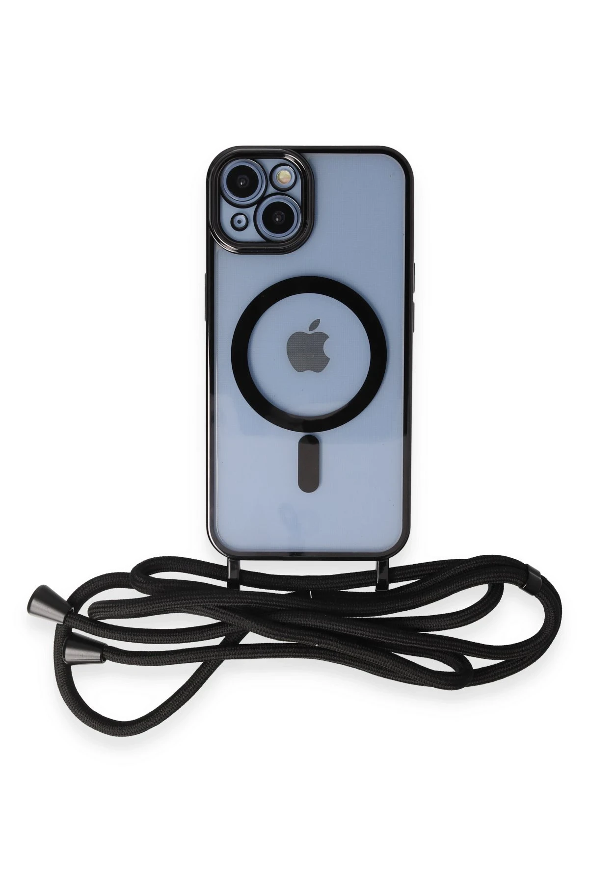 Newface Apple iPhone 13 Kılıf Divo Lazer Askılı Magsafe Kapak - Siyah