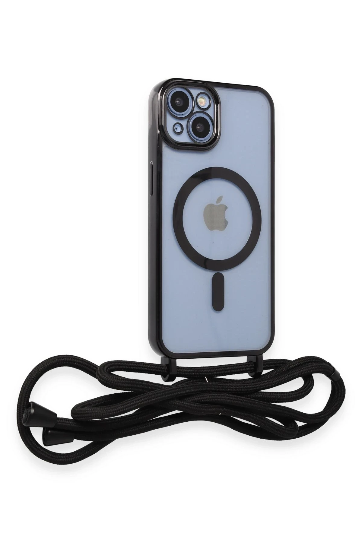 Newface Apple iPhone 13 Kılıf Divo Lazer Askılı Magsafe Kapak - Siyah — görsel 2
