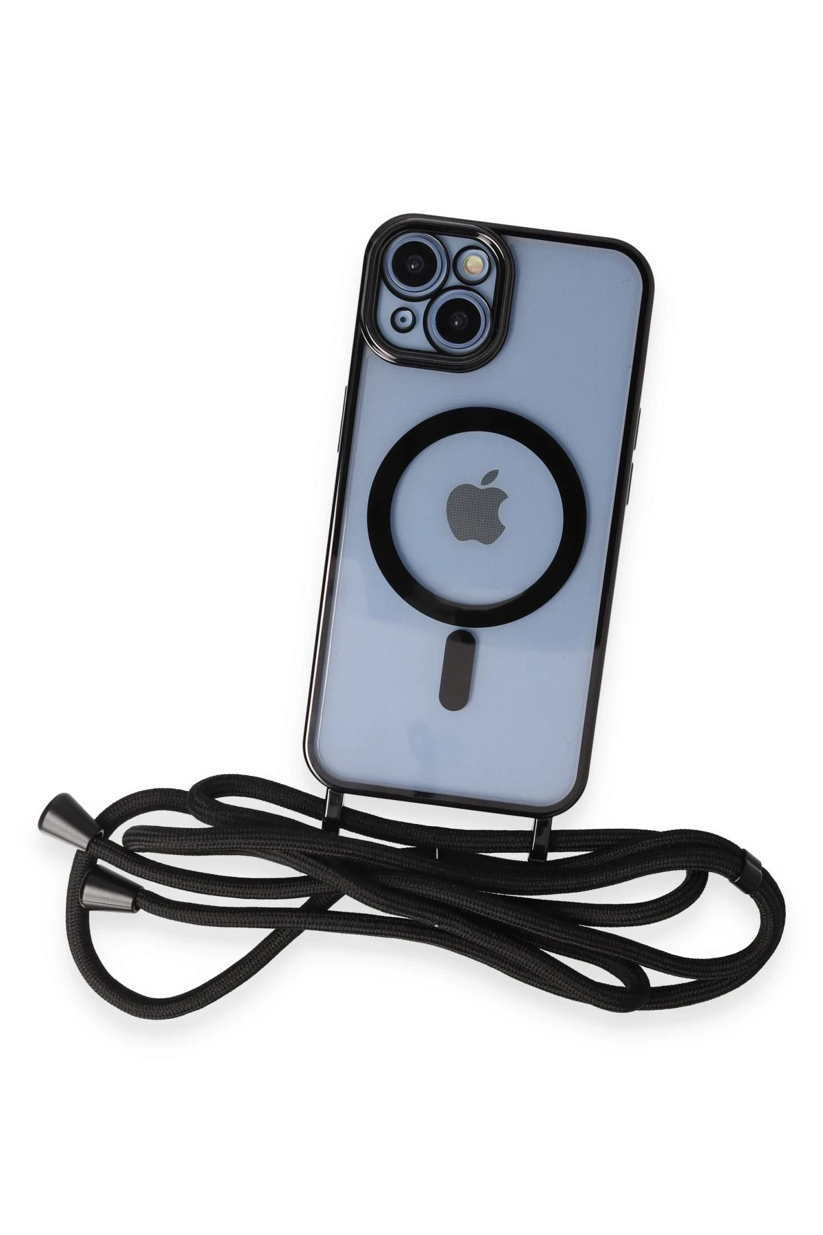 Newface Apple iPhone 13 Kılıf Divo Lazer Askılı Magsafe Kapak - Siyah — görsel 3