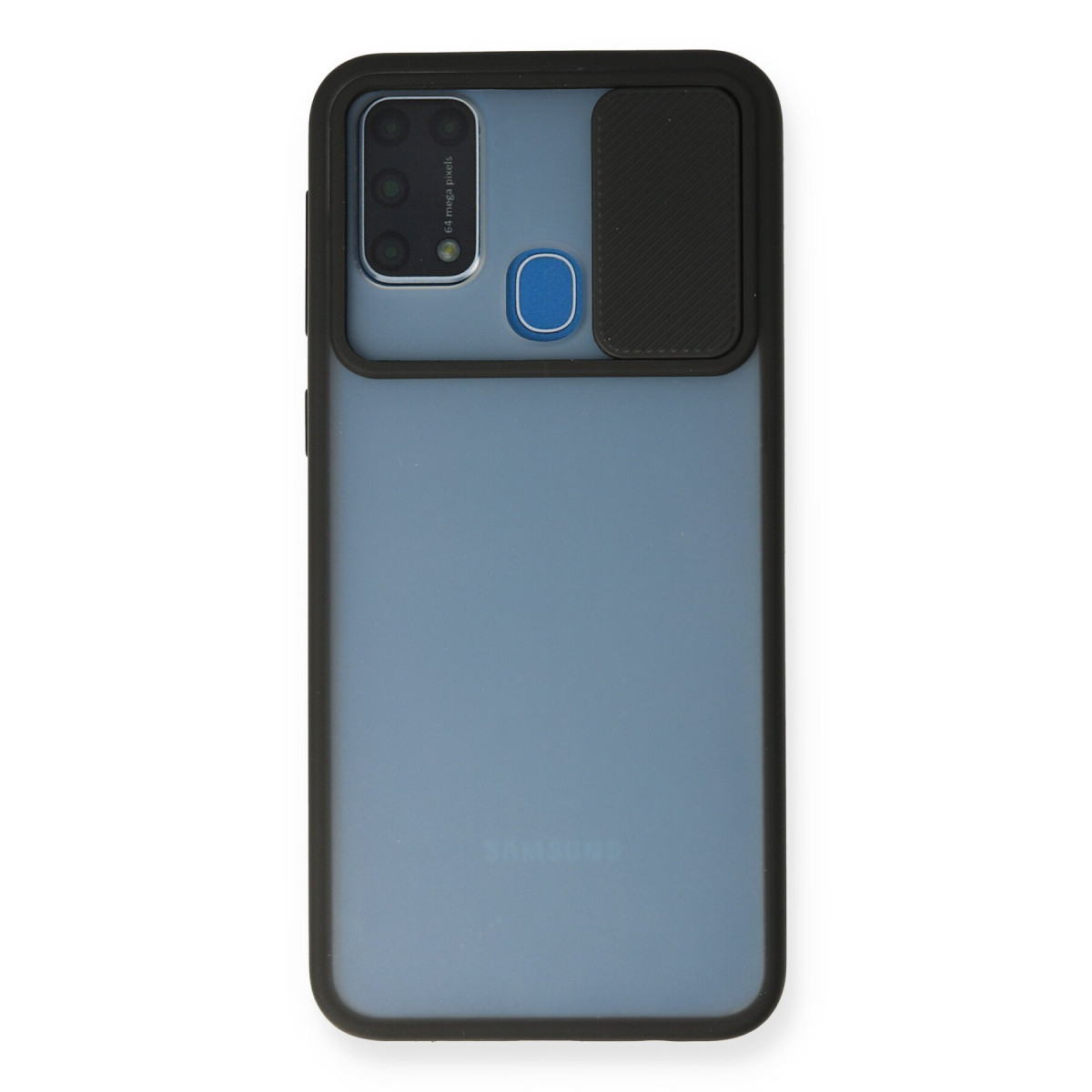 Newface Samsung Galaxy M31 Kılıf Palm Buzlu Kamera Sürgülü Silikon - Siyah — görsel 7