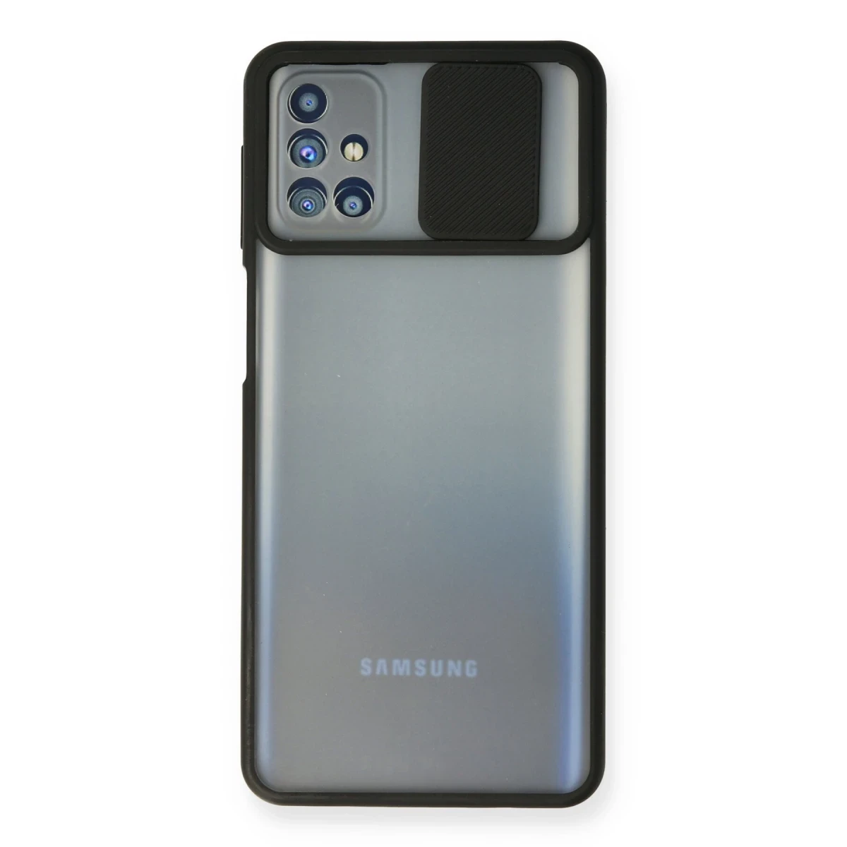 Newface Samsung Galaxy M31S Kılıf Palm Buzlu Kamera Sürgülü Silikon - Siyah — görsel 4