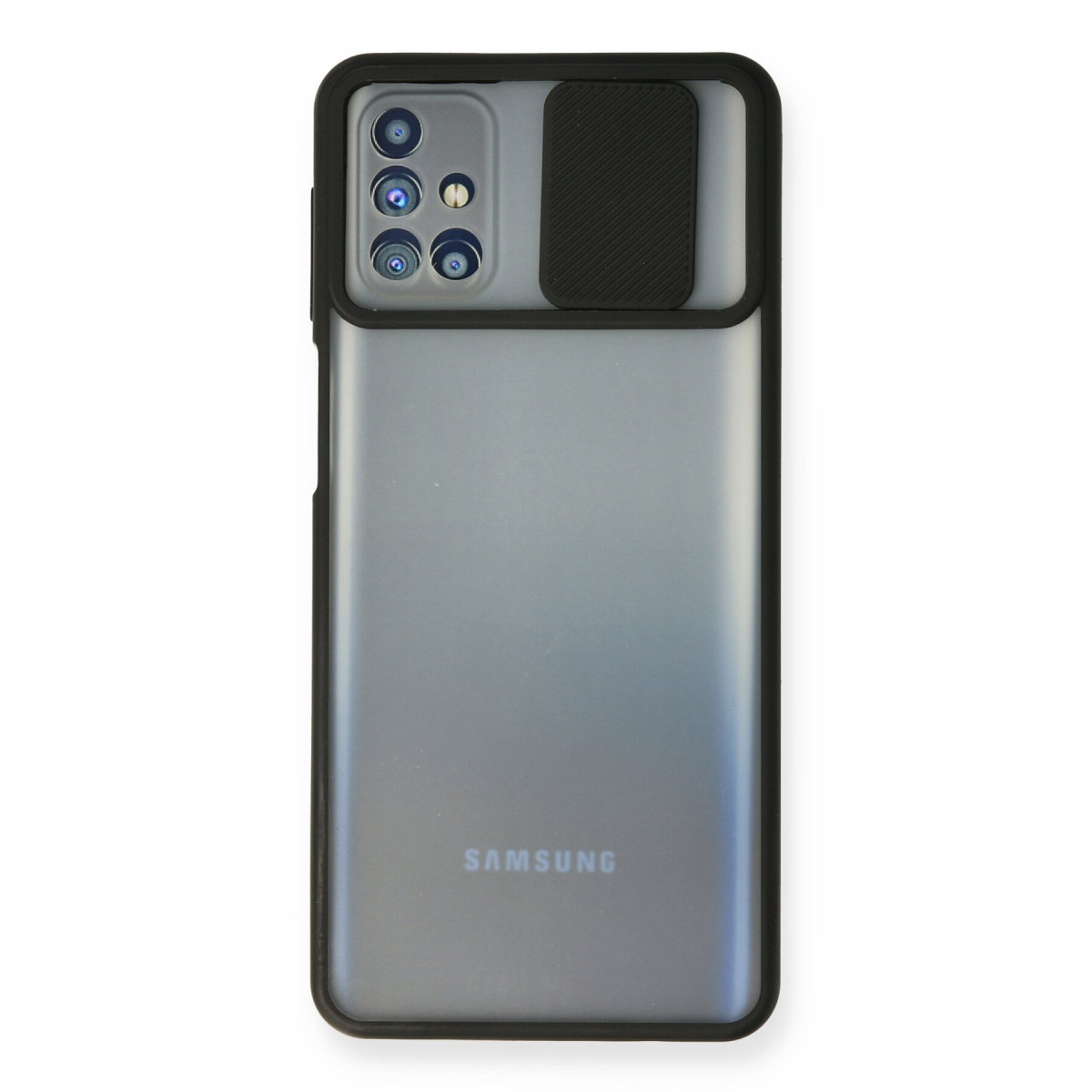 Newface Samsung Galaxy M31S Kılıf Palm Buzlu Kamera Sürgülü Silikon - Siyah — görsel 7