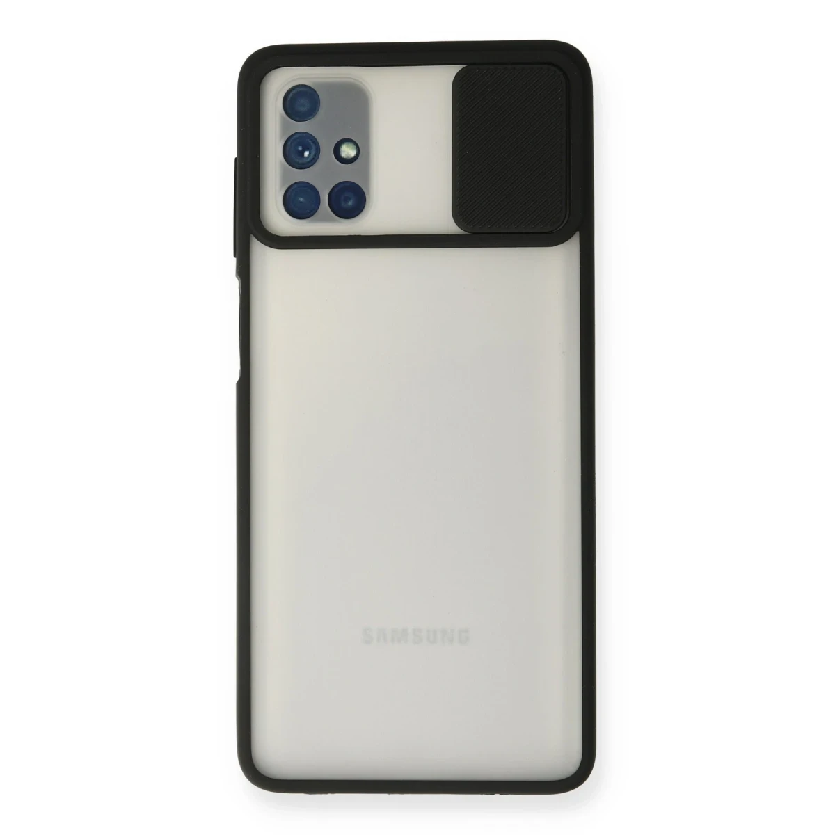 Newface Samsung Galaxy M51 Kılıf Palm Buzlu Kamera Sürgülü Silikon - Siyah — görsel 4