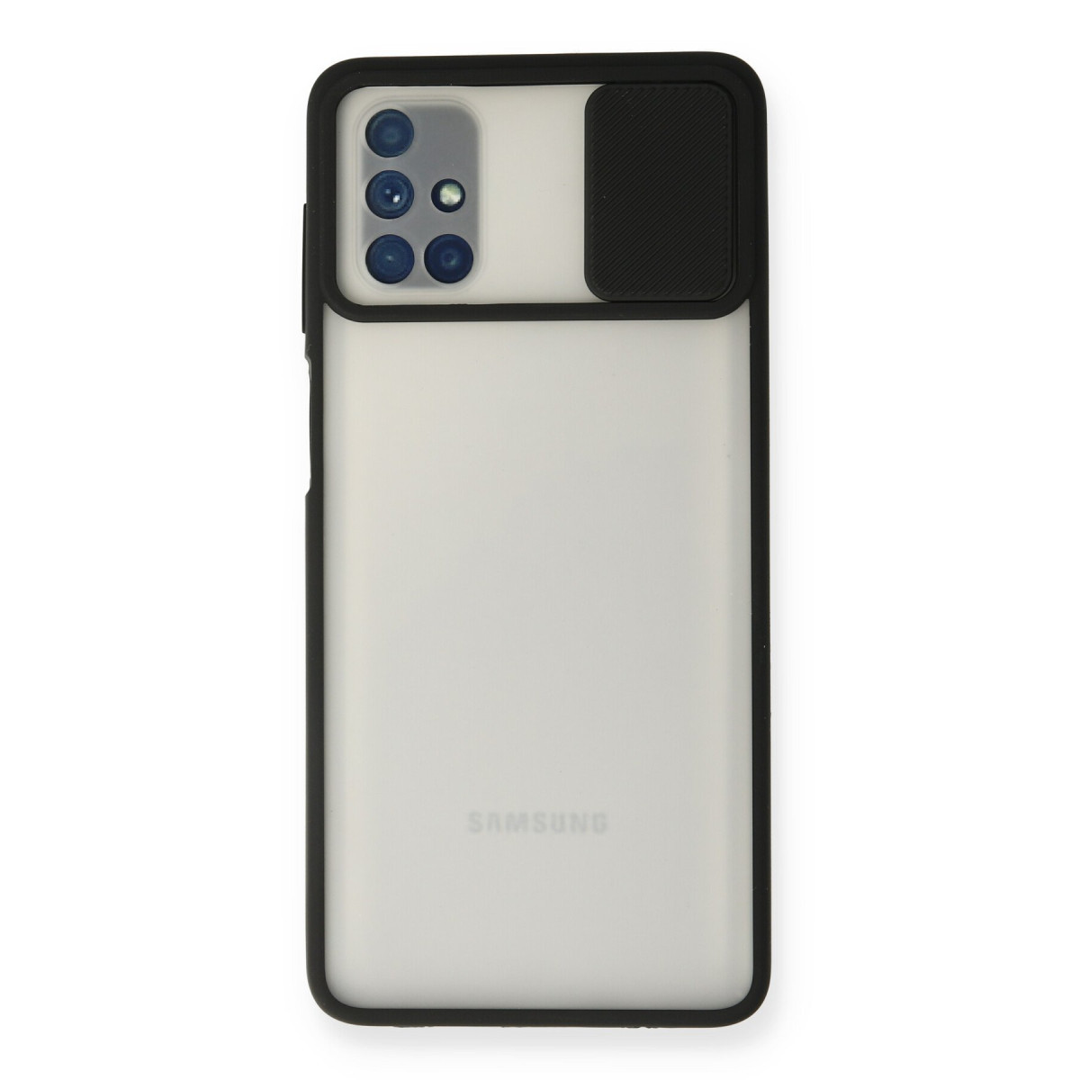 Newface Samsung Galaxy M51 Kılıf Palm Buzlu Kamera Sürgülü Silikon - Siyah — görsel 7