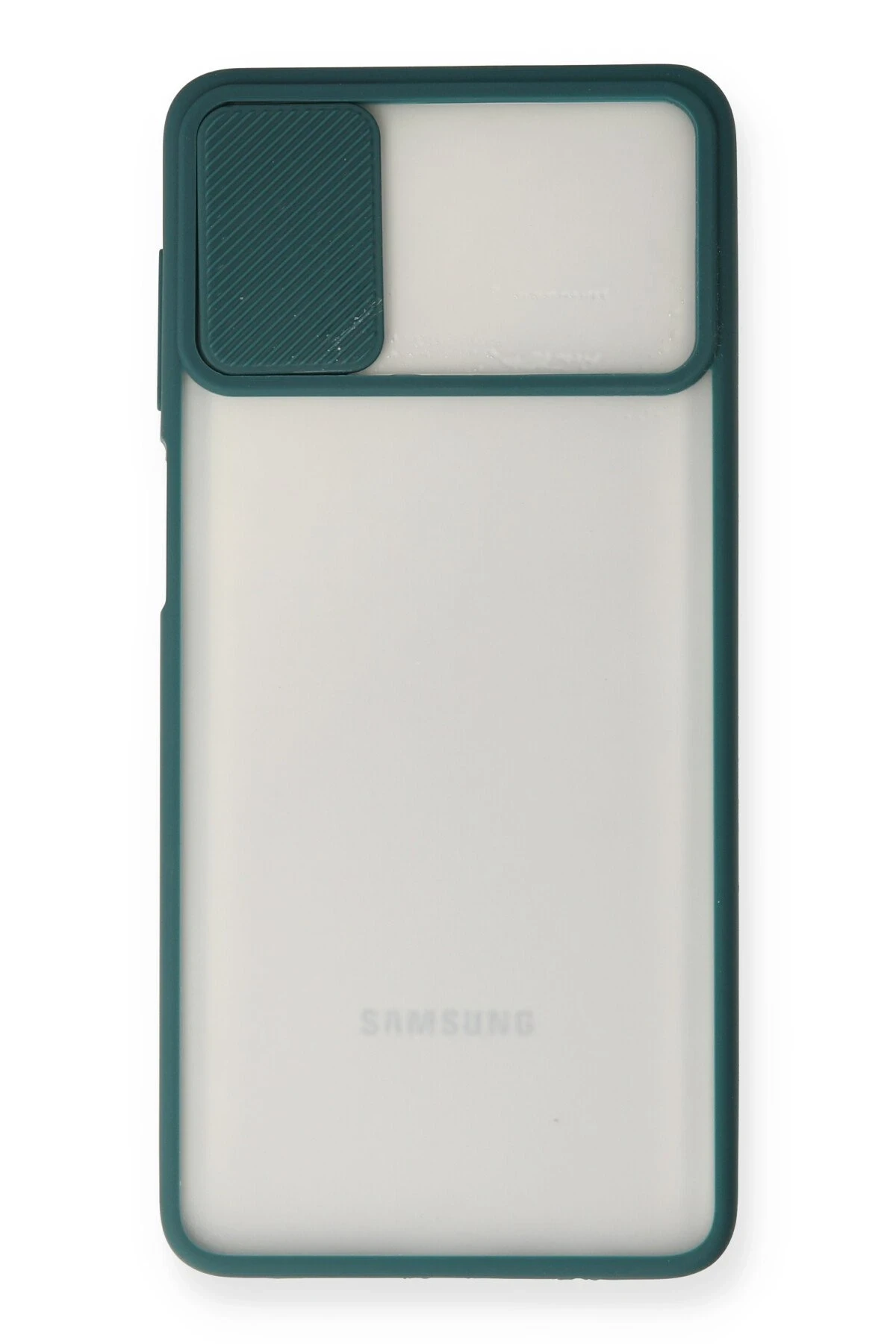 Newface Samsung Galaxy M51 Kılıf Palm Buzlu Kamera Sürgülü Silikon - Yeşil