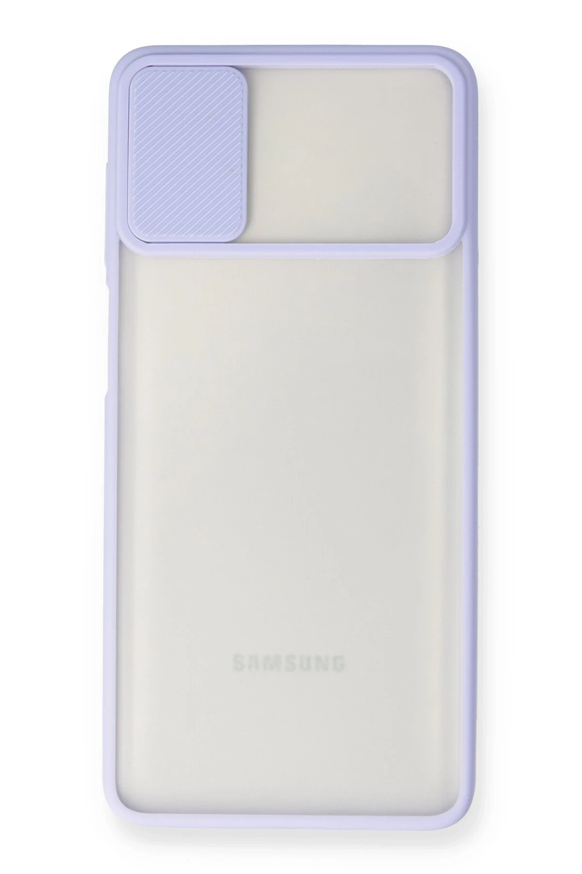 Newface Samsung Galaxy M51 Kılıf Palm Buzlu Kamera Sürgülü Silikon - Lila