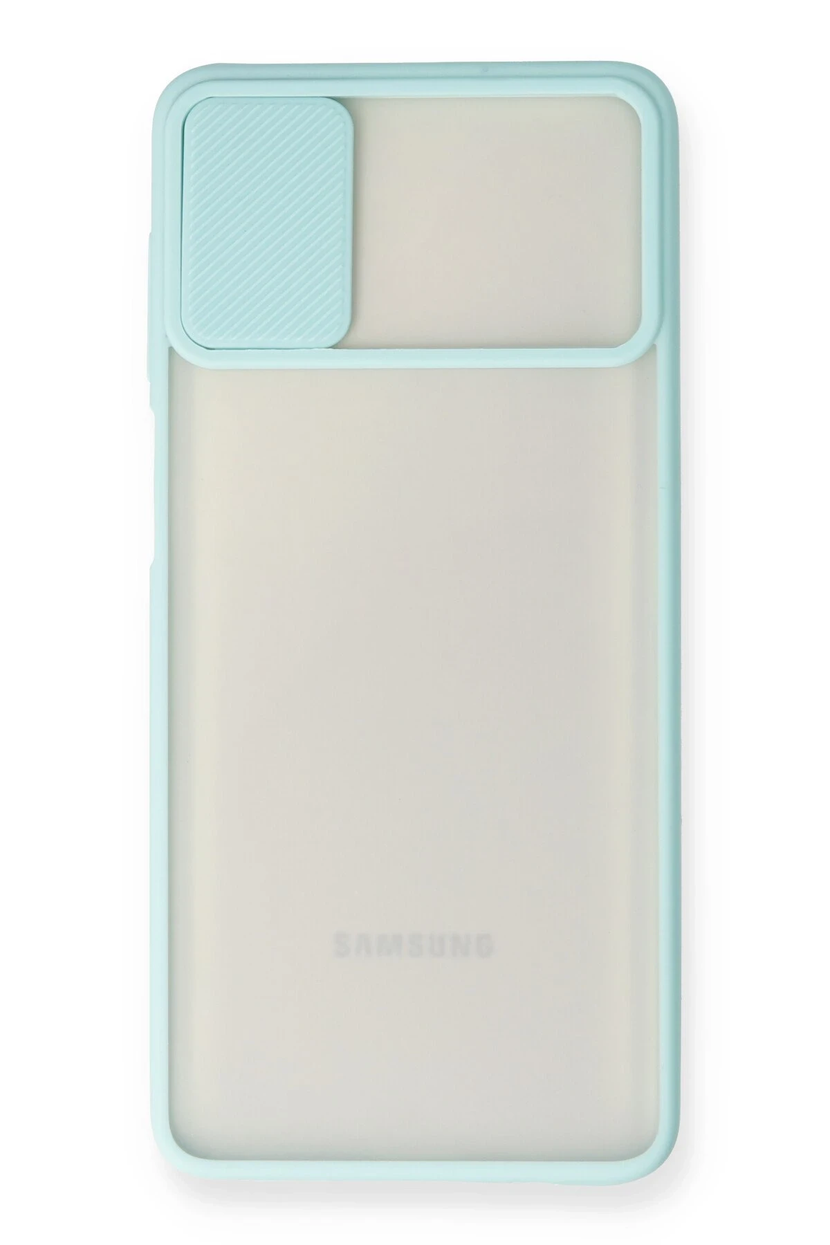 Newface Samsung Galaxy M51 Kılıf Palm Buzlu Kamera Sürgülü Silikon - Turkuaz