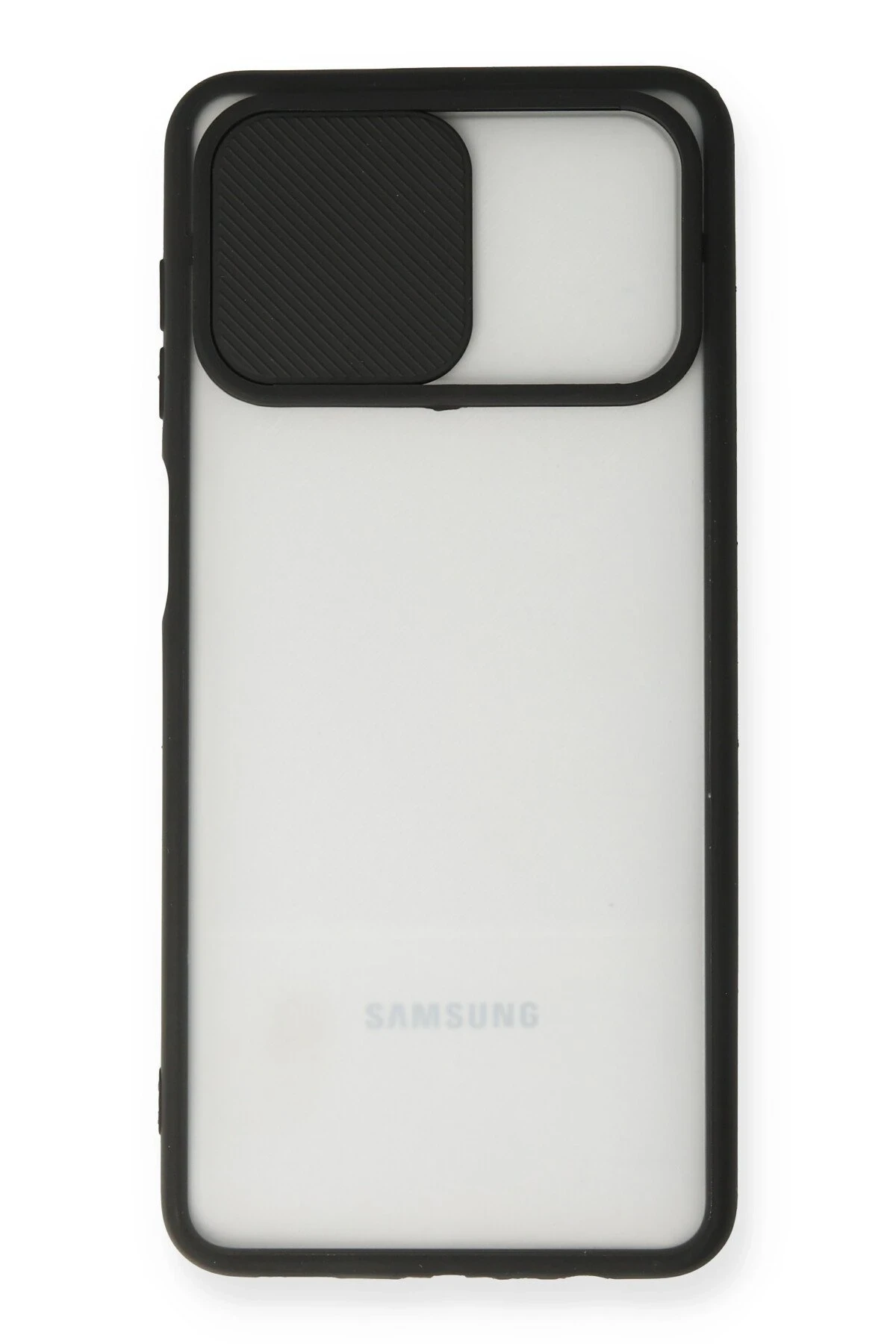 Newface Samsung Galaxy A12 Kılıf Palm Buzlu Kamera Sürgülü Silikon - Siyah — görsel 3