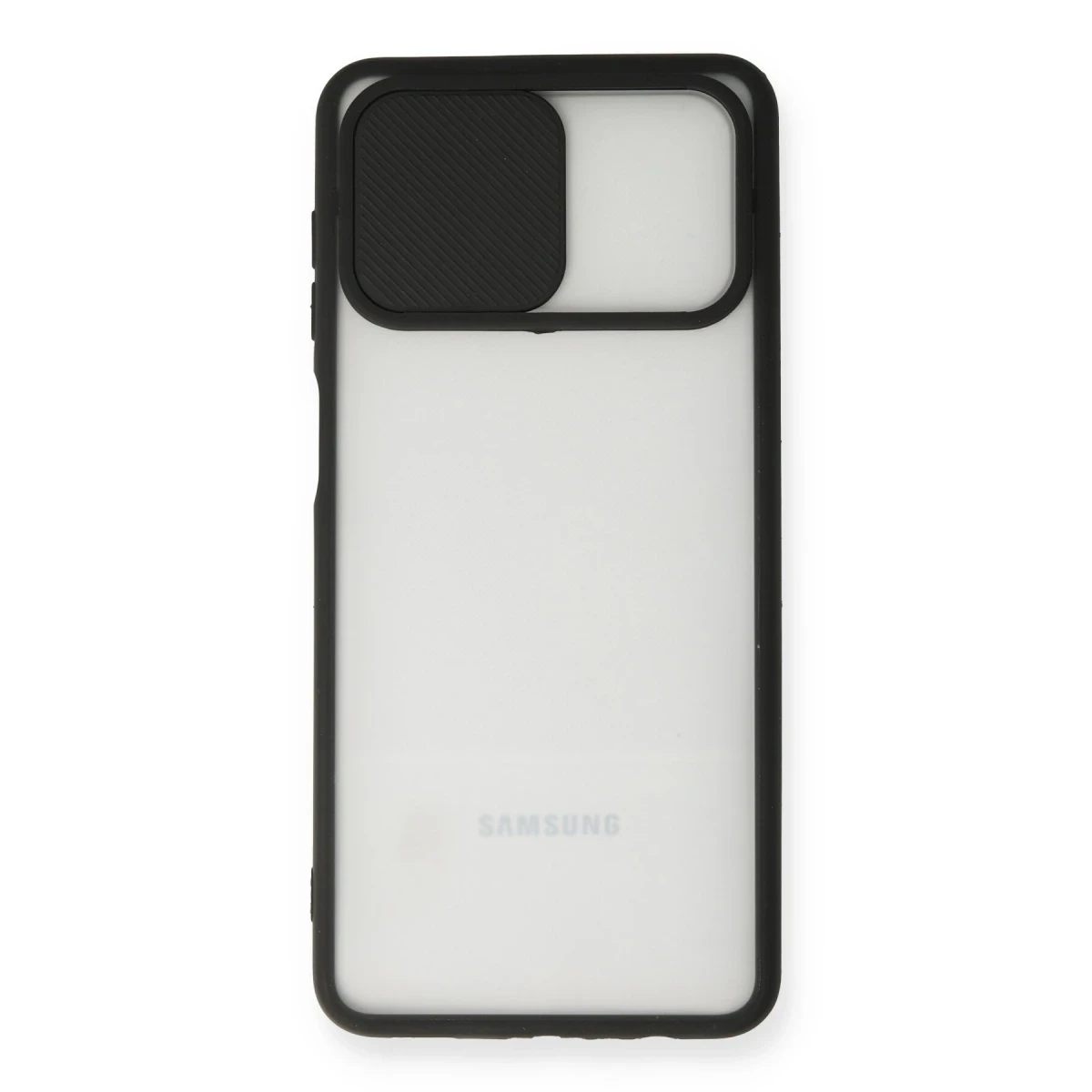 Newface Samsung Galaxy A12 Kılıf Palm Buzlu Kamera Sürgülü Silikon - Siyah — görsel 6